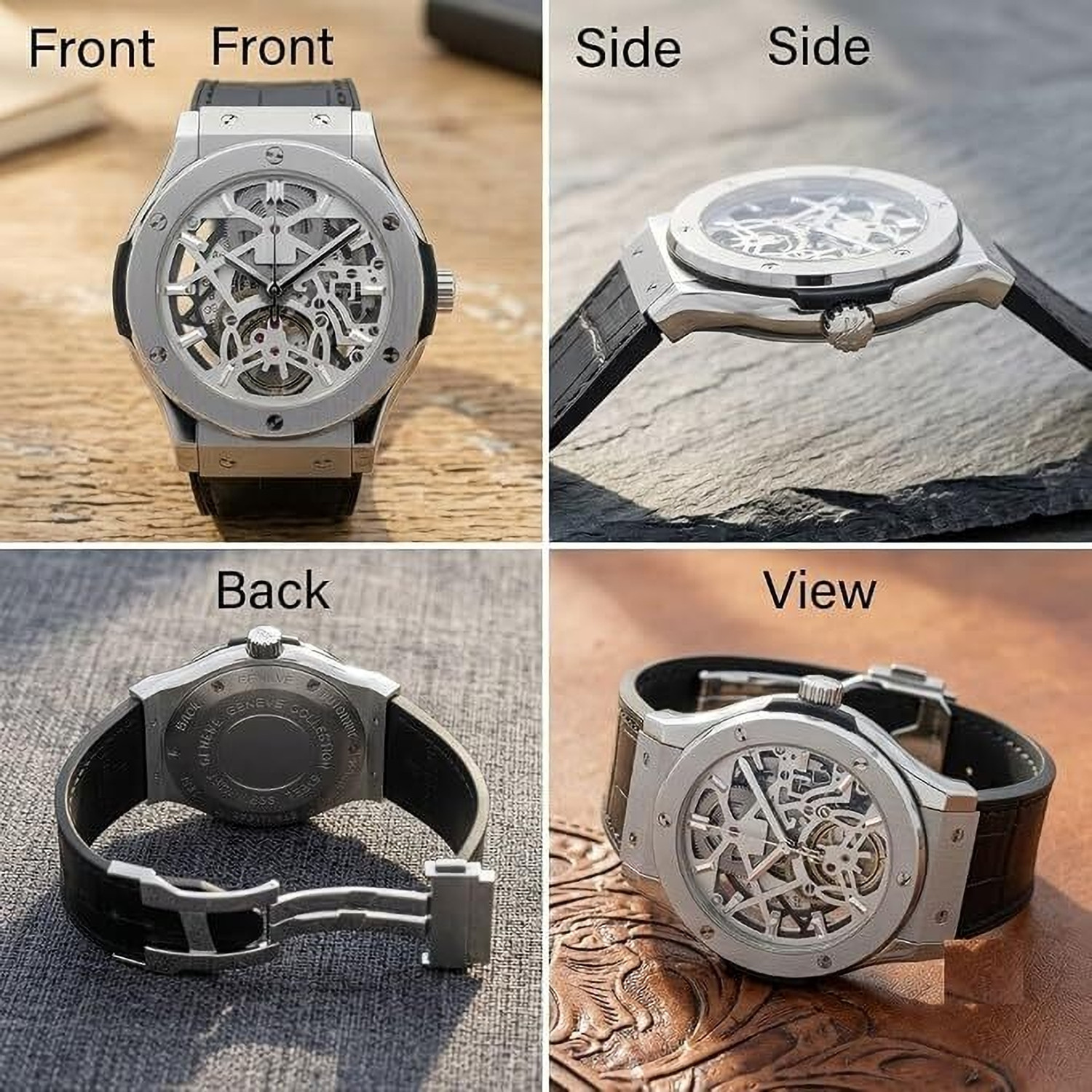 Image of GadgetGallary Men's Ultra Thin Skeleton Dial Analog Watch with Comfortable Strap Watch Analog Watch - For Men
