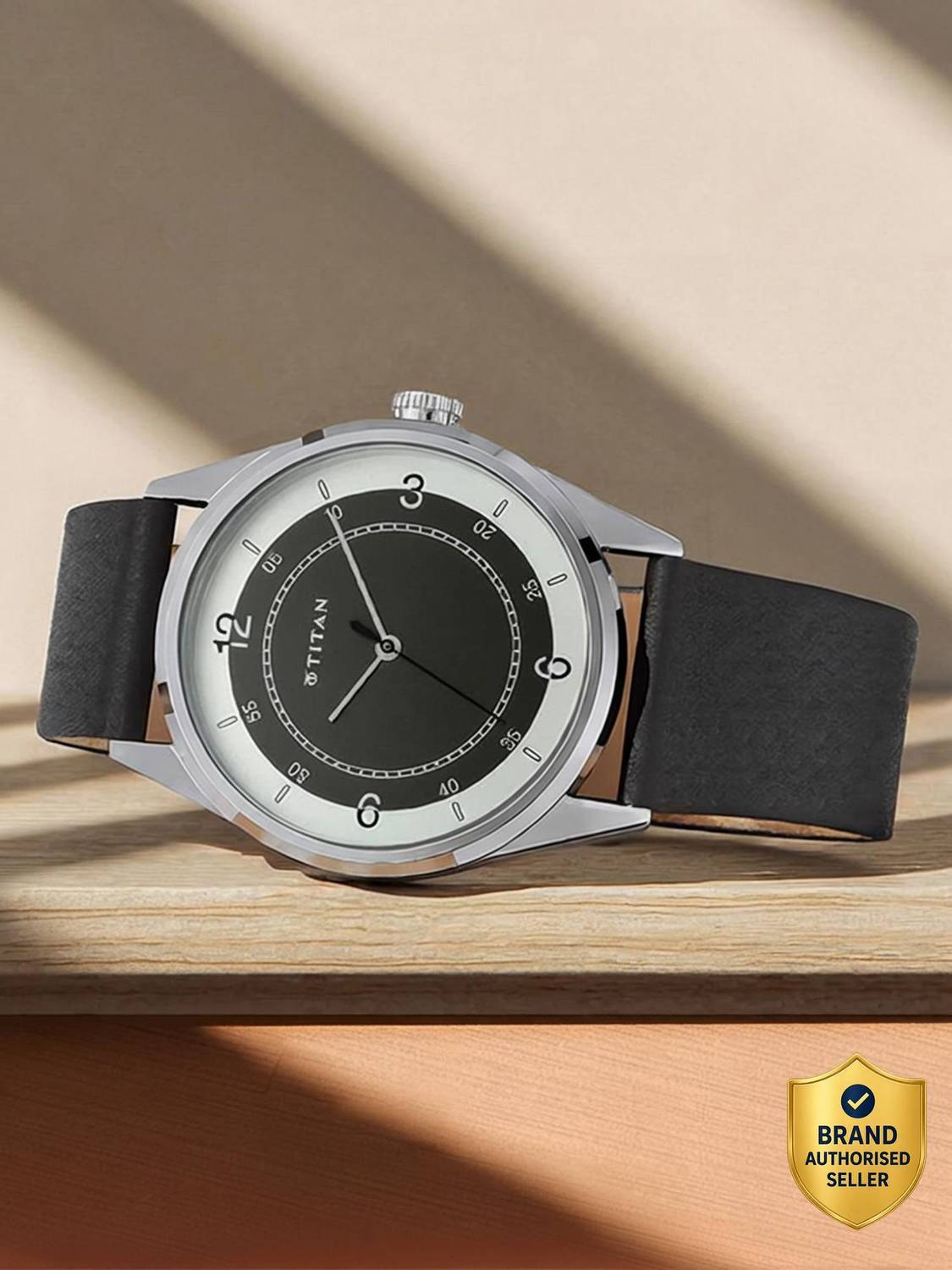 Titan 1729SL04 Workwear Black & Silver Dial Watch - Image 1
