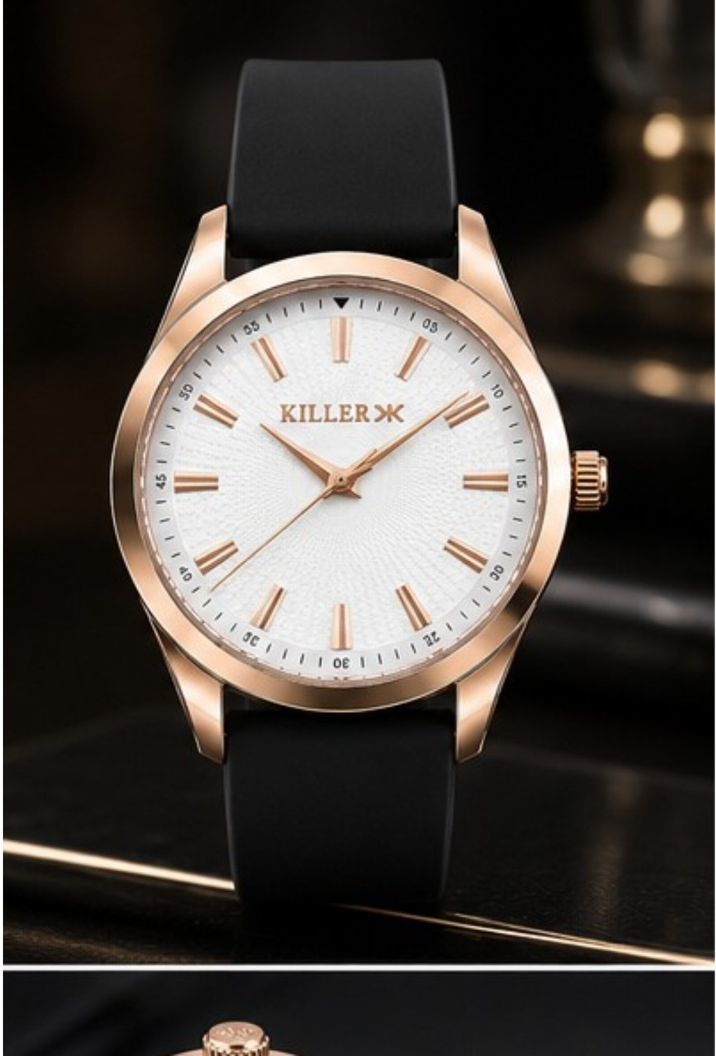 Image of KILLER Elegant Brown Dial & Rose Gold Finish - Sophisticated Everyday Luxury Analog Watch - For Men