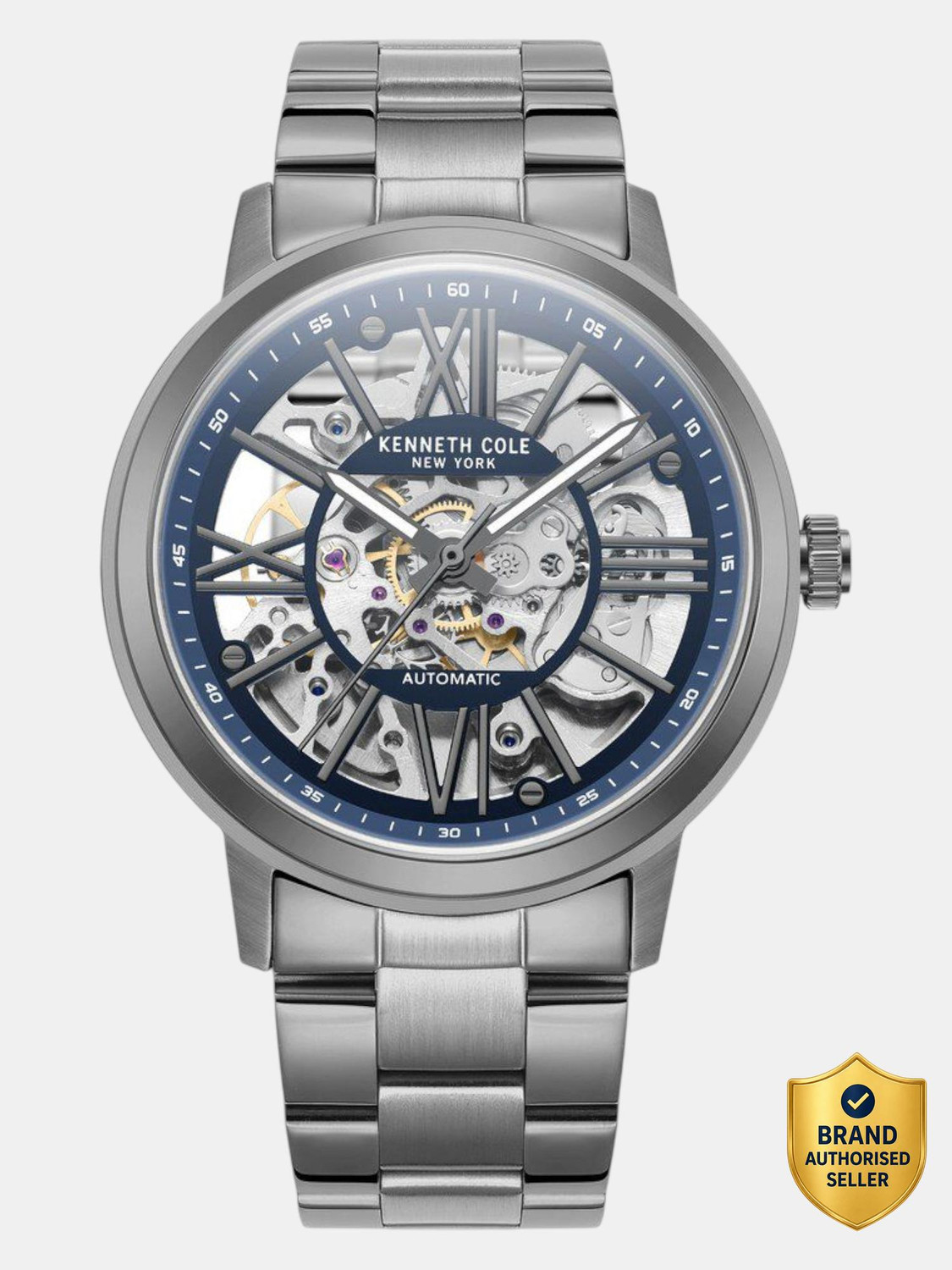 Kenneth Cole Kenneth Cole Automatic Blue Dial Grey Stainless Steel Strap Analog Watch  - For Men