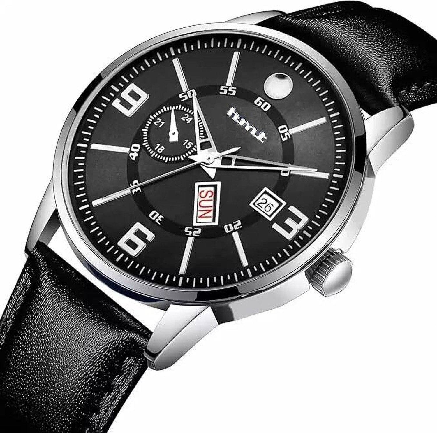 Image of hmt QUARTZ Black Dial Day & Date Analog Watch - For Men