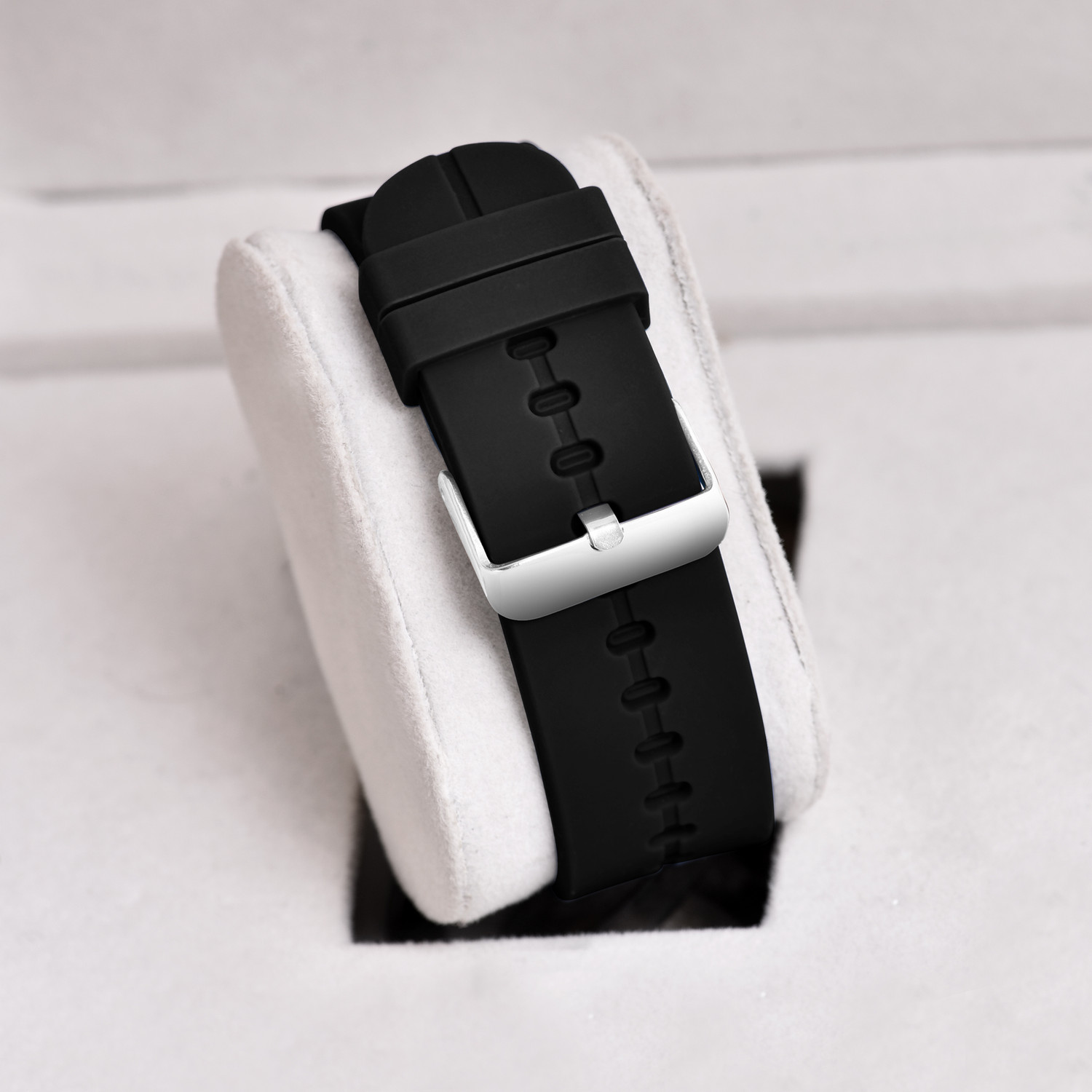 Image of Timorix Modern Black Quartz MT-61-qw Black Dial Analog Watch With Black Silicone Strap for Men | Classic Quartz Analog Watch - For Men