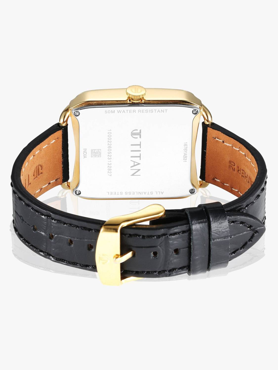 Titan Retro Revive White Dial Black Leather Watch - Image 5