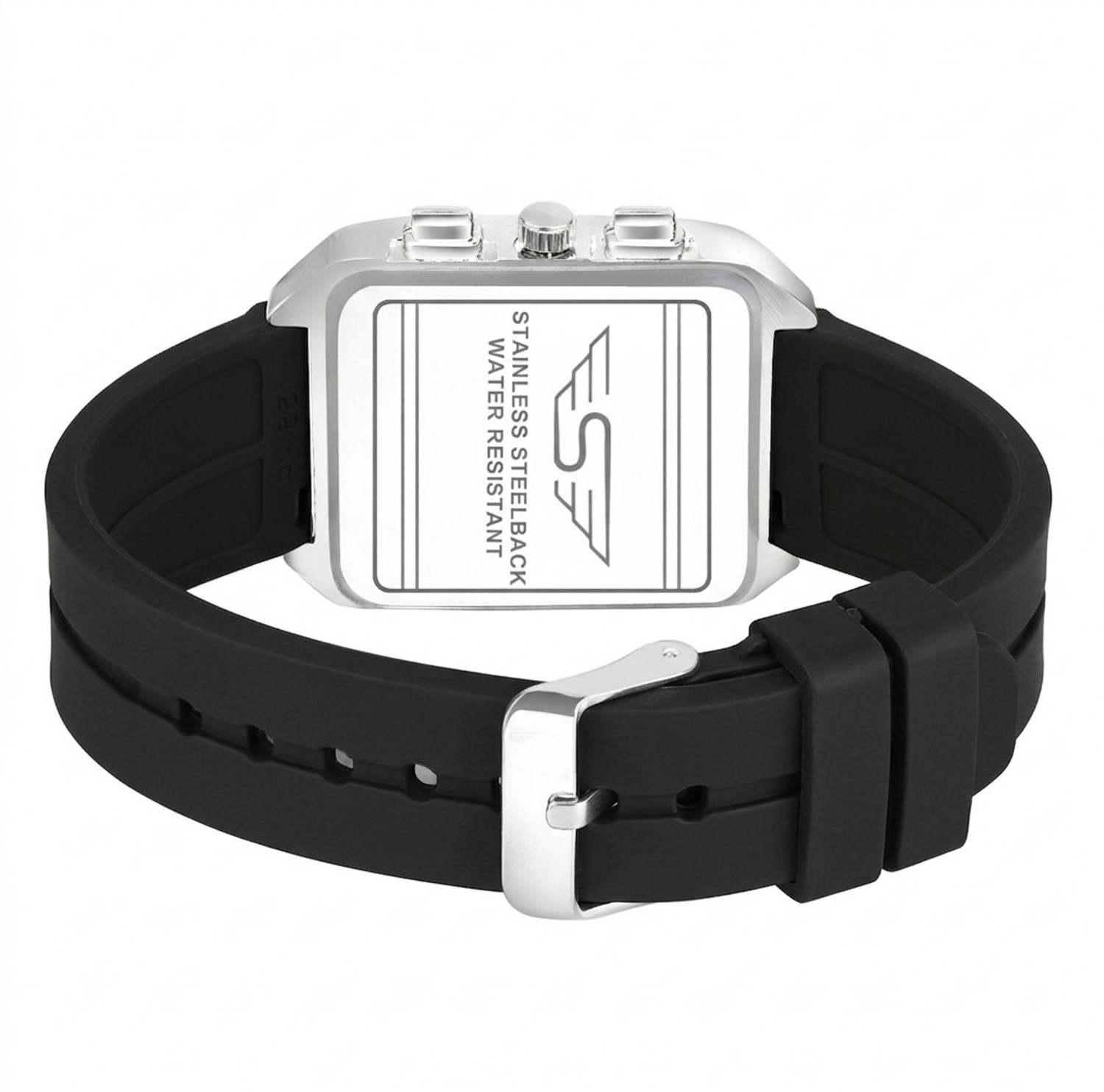 Image of Shivark SL-45 Silicone Strap multifunctional new square design Analog Watch - For Men