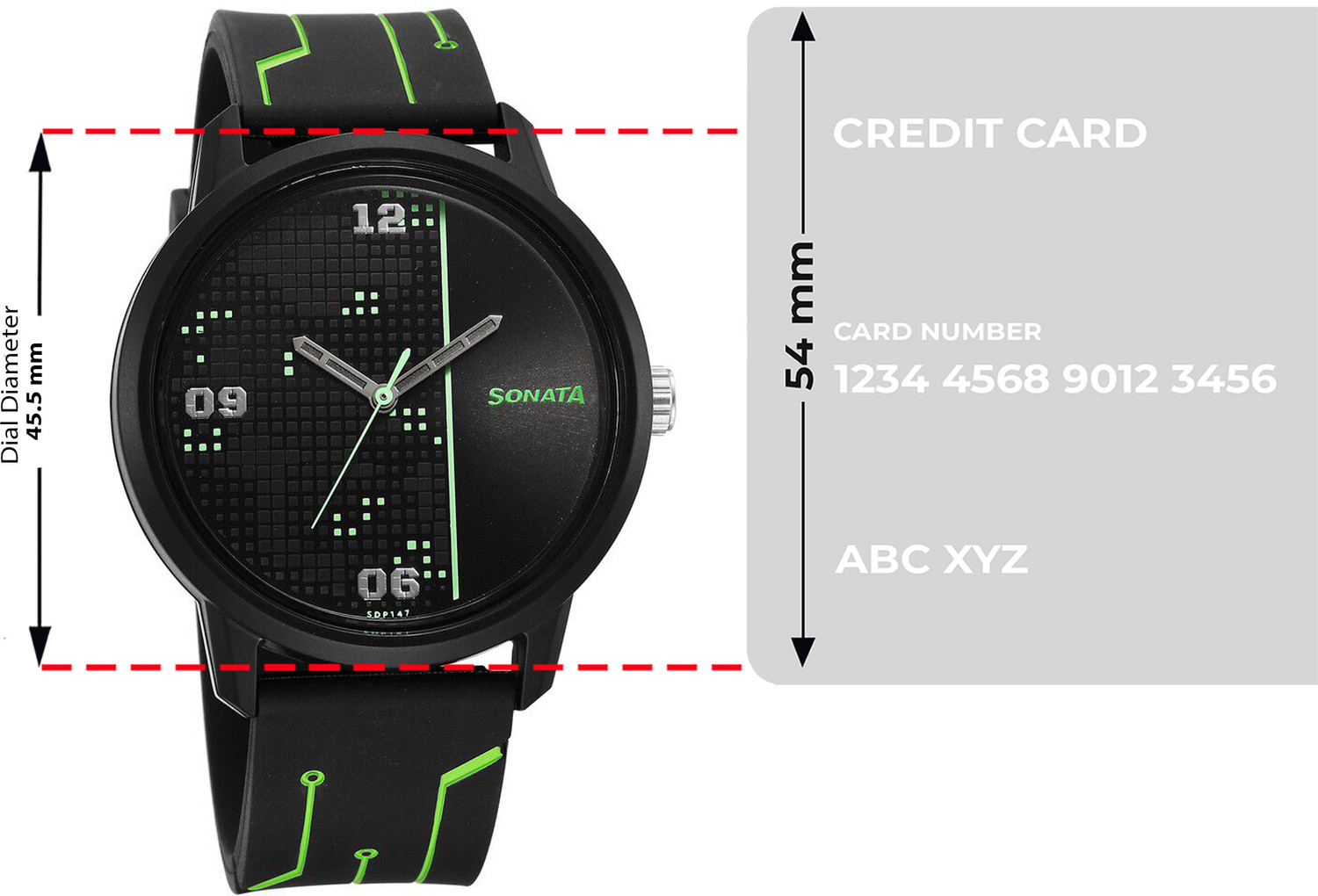 Image of Sonata Volt Black Dial Black Polyurethane Strap Analog Watch - For Men NT77085PP21W,NU77085PP21W