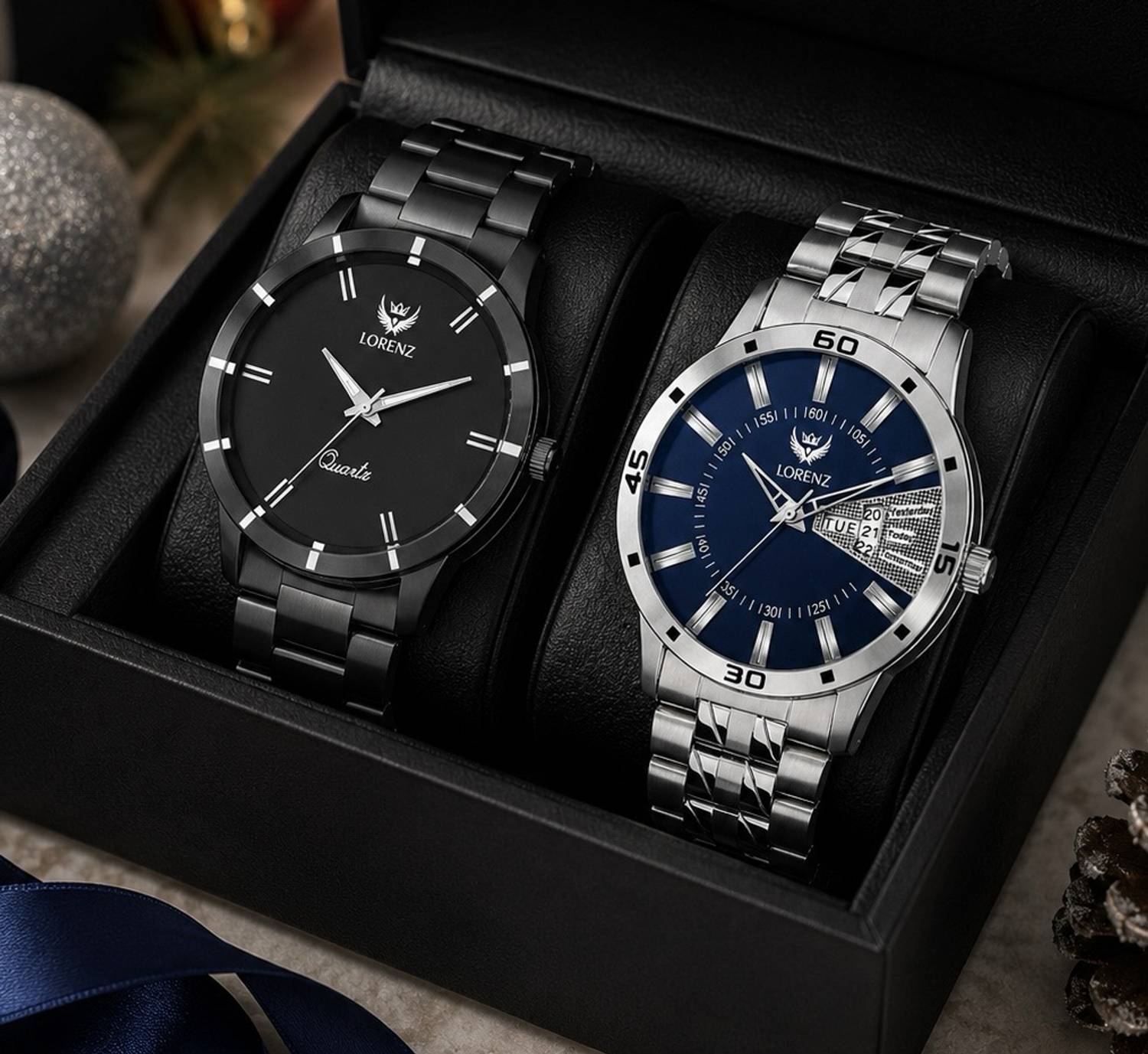 オーセントⅡ LORENZ MK-6265A Combo of 2 Stainless Steel Analog wrist watch