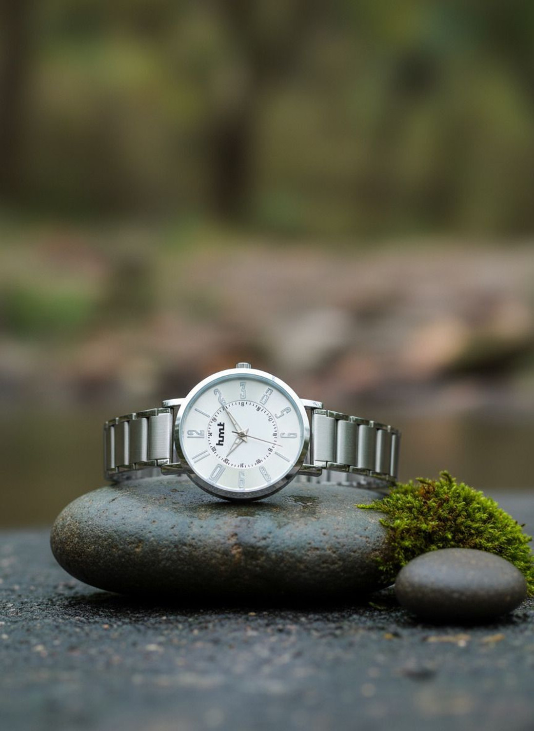 Image of hmt QUARTZ Attractive Silver Color Luxury Trending Analog Watch - For Women