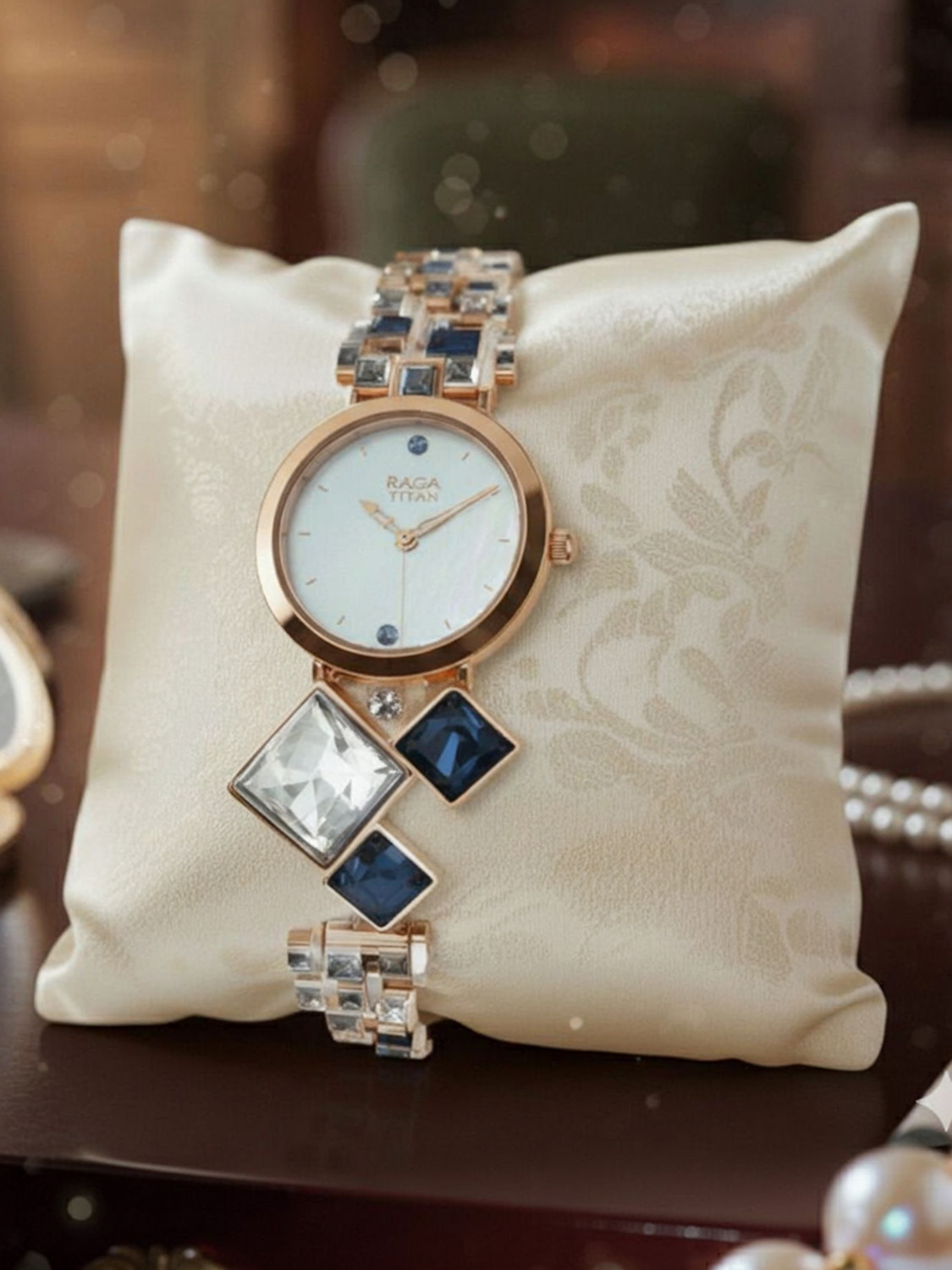 Image of Titan NQ95106WM02F Raga Cocktail Analog Watch - For Women