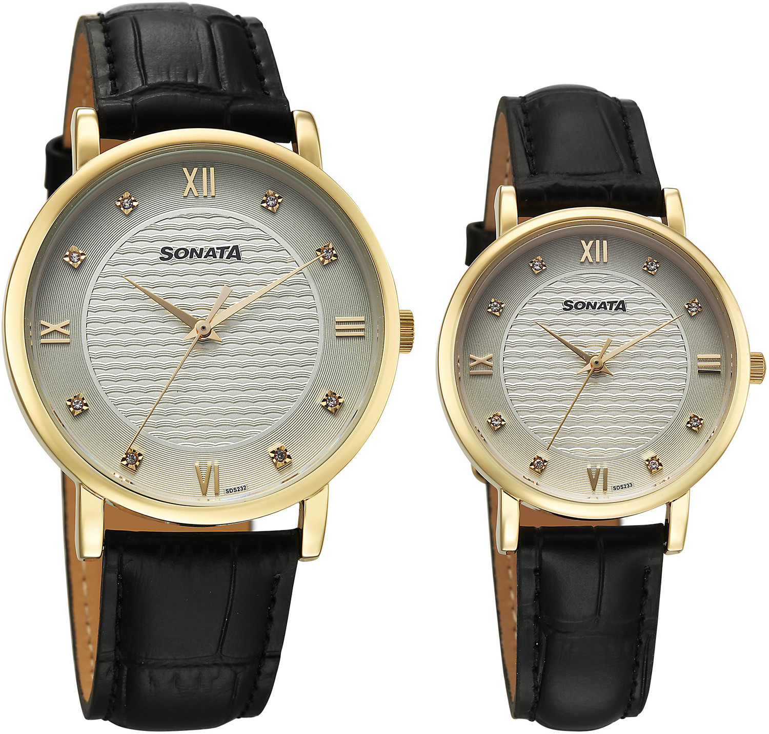 Image of SONATA Perfect Pairs Sonata Perfect Pairs Quartz Green Round Dial Men's and Women's Pairs Watch / Analog Watch - For Men & Women