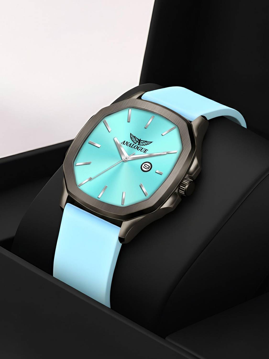 ANALOGUE Hexa Series | Working Date Display | Smart Watch Strap | 3D Glass | Soft Silicon Hexa Series | Working Date Display | Smart Watch Strap | 3D Glass | Soft Silicon Analog Watch  - For Men