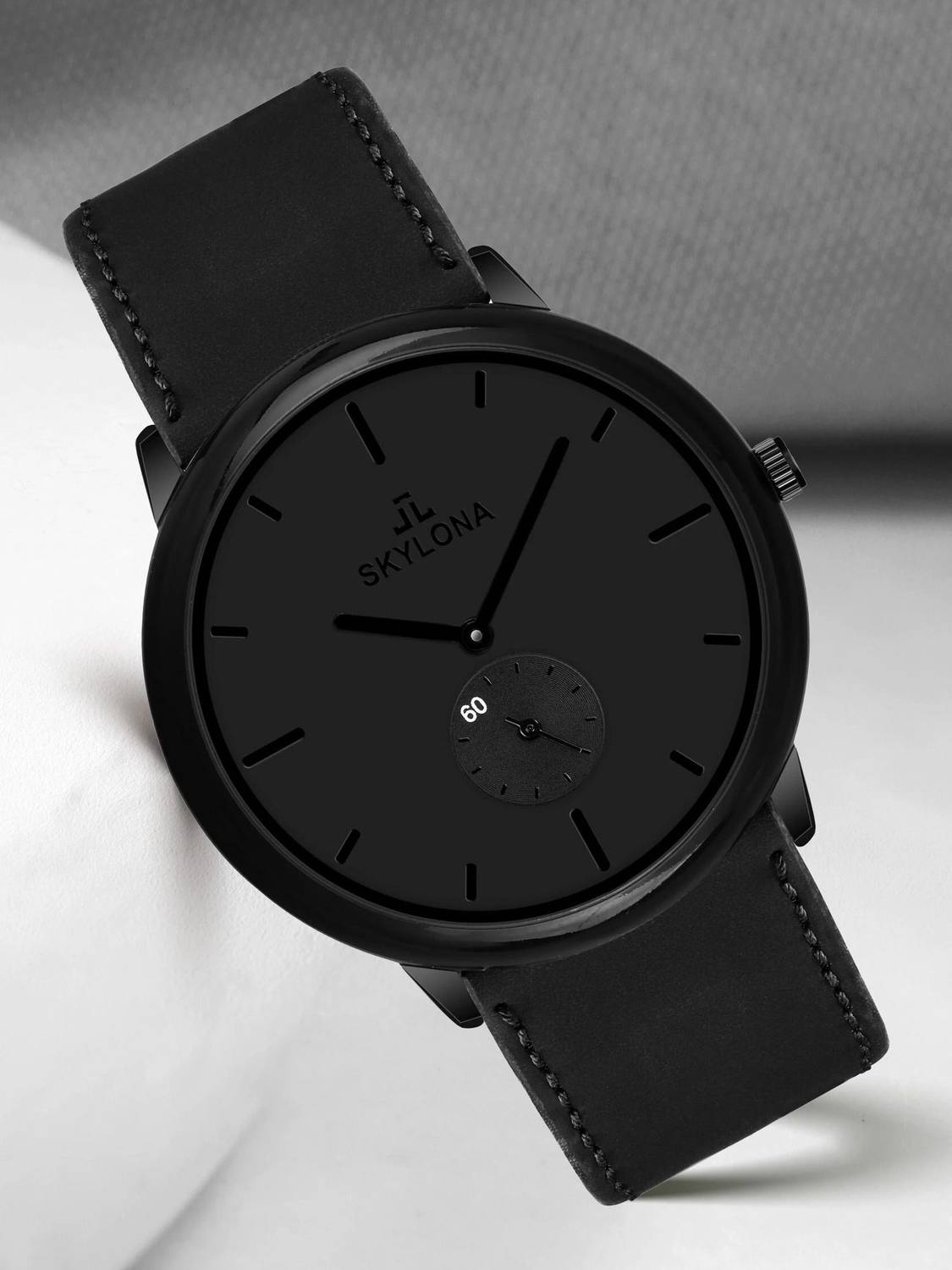 SkyLona Men's Chronograph Watch with Leather Strap - Image 1