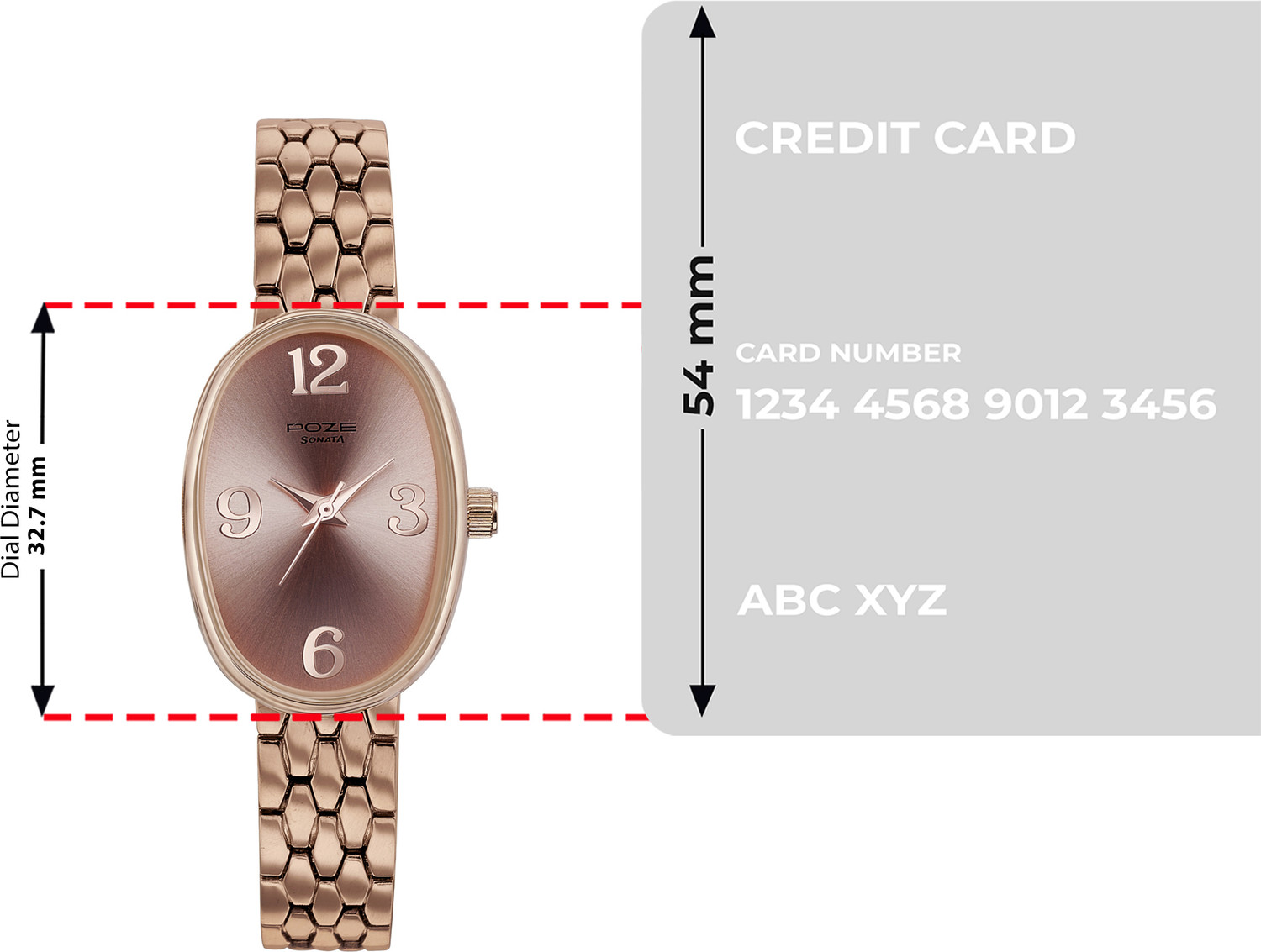 Image of SONATA Sonata Poze Brown Dial Rose Gold Metal Strap Analog Watch - For Women