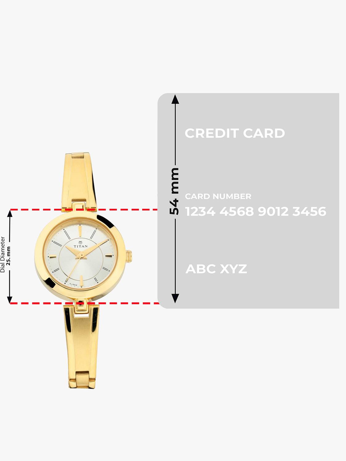Titan Quartz White Dial Gold Metal Strap Analog Watch - Women - Image 4