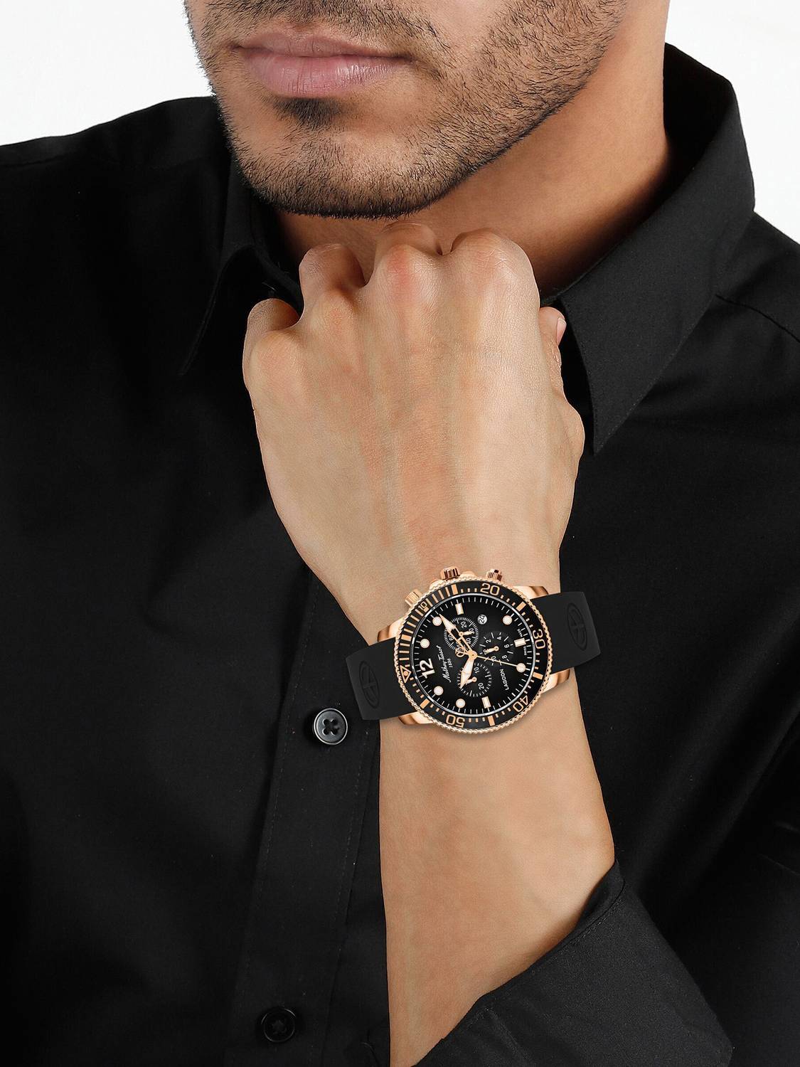 Mathey-Tissot H123CHPLN Swiss Made Lagoon Chronograph Quartz Black