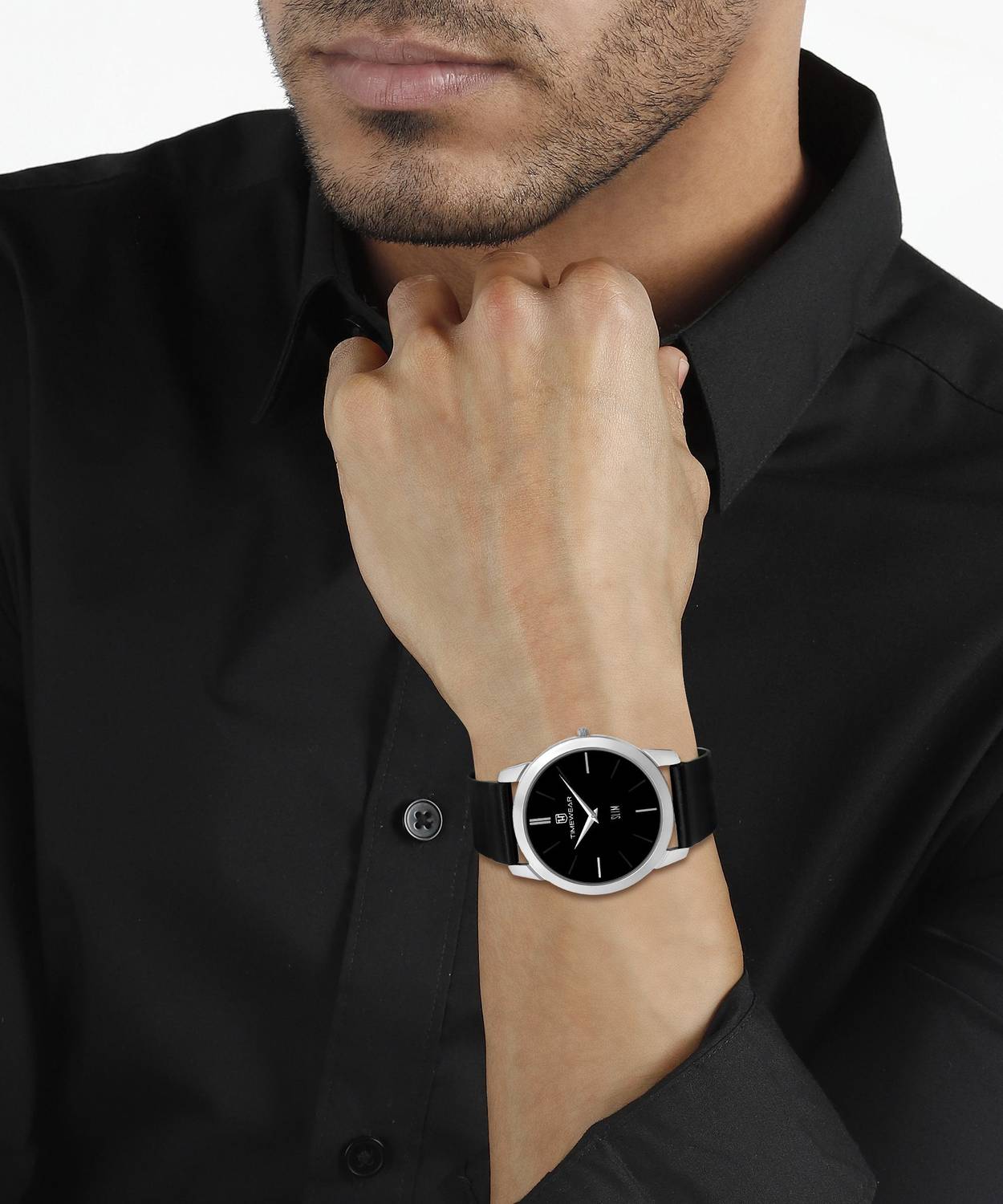 TIMEWEAR 175BDTG Slim Series Black Leather Watch - Image 5