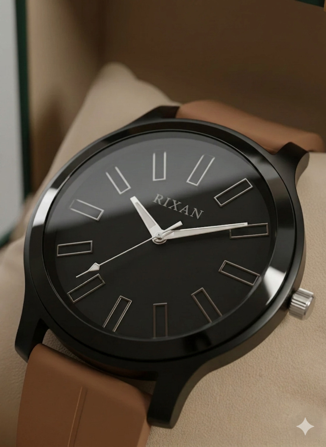 Image of Rixan BRW-Magnetic Brown Wrist Watch for Men | Analog Men Watch with Magnetic Silicone Band | Analog Watch - For Men