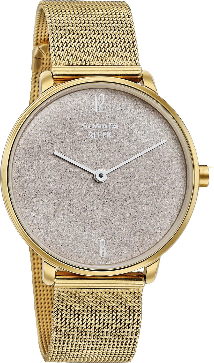Image of SONATA Sonata Sleek Beige Dial Gold Stainless Steel Strap Analog Watch - For Women