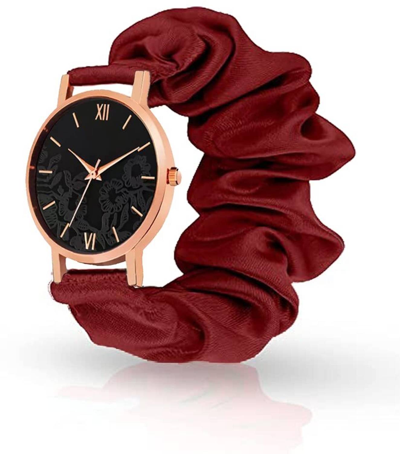 Anaiza W BLACK DIAL RIBBIN STRAP-MAROON Analog Watch  - For Women