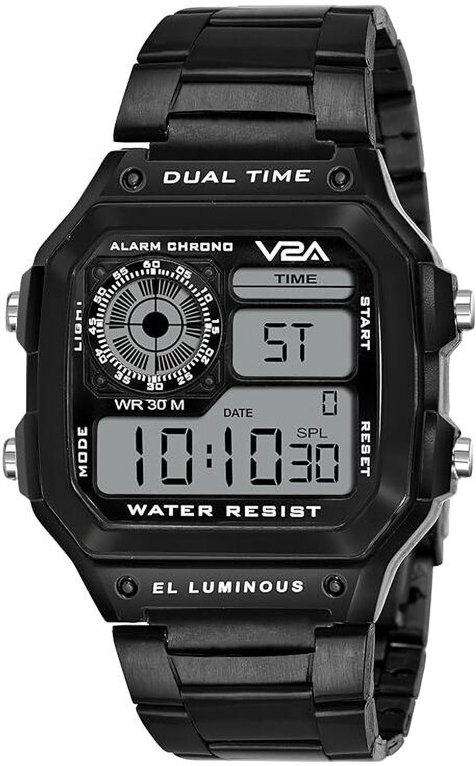 Image of V2A Stainless Steel Unisex Digital Sports Watch Multifunction Digital Watch - For Men