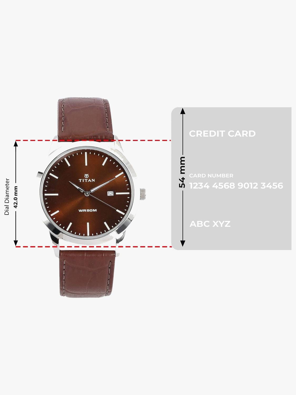 Titan NP1584SL04 Titan Eco with Date Brown Dial Brown LeatherStrap