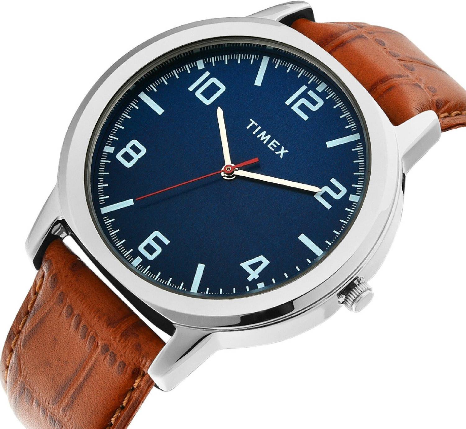 TIMEX Navy Dial Leather Strap Analog Watch - Blue - Image 5