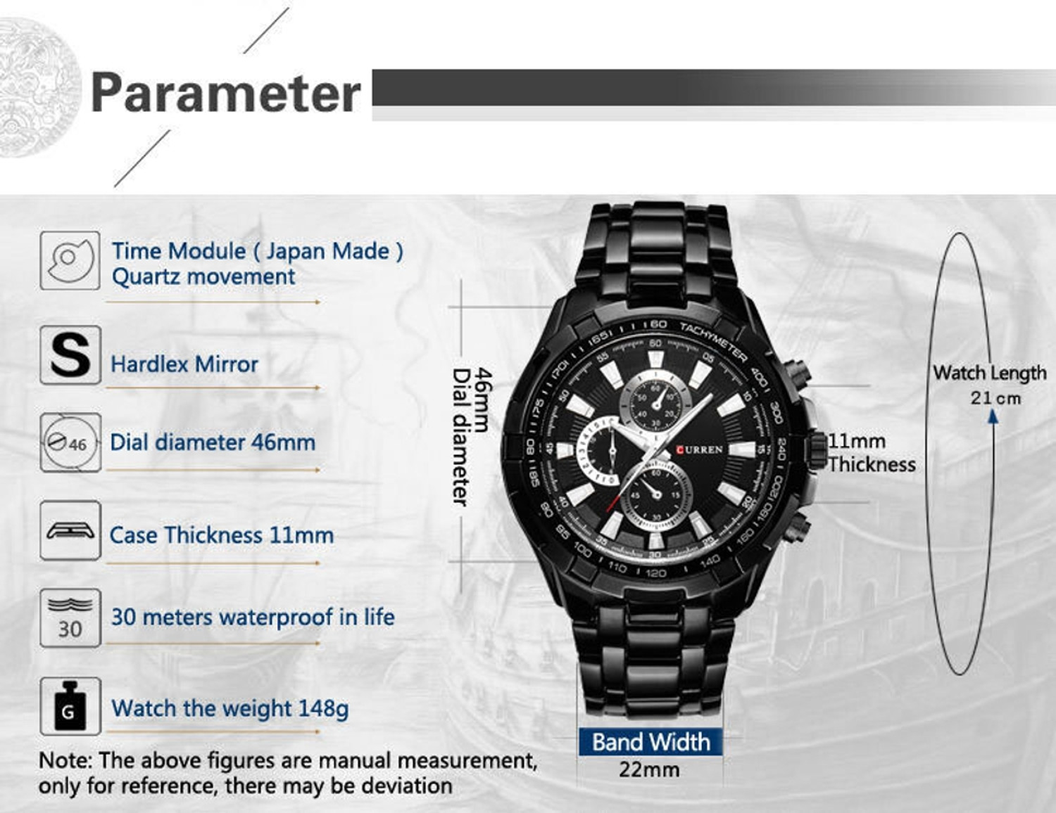 Image of Curren Vintage Formal Analog Watch - For Men