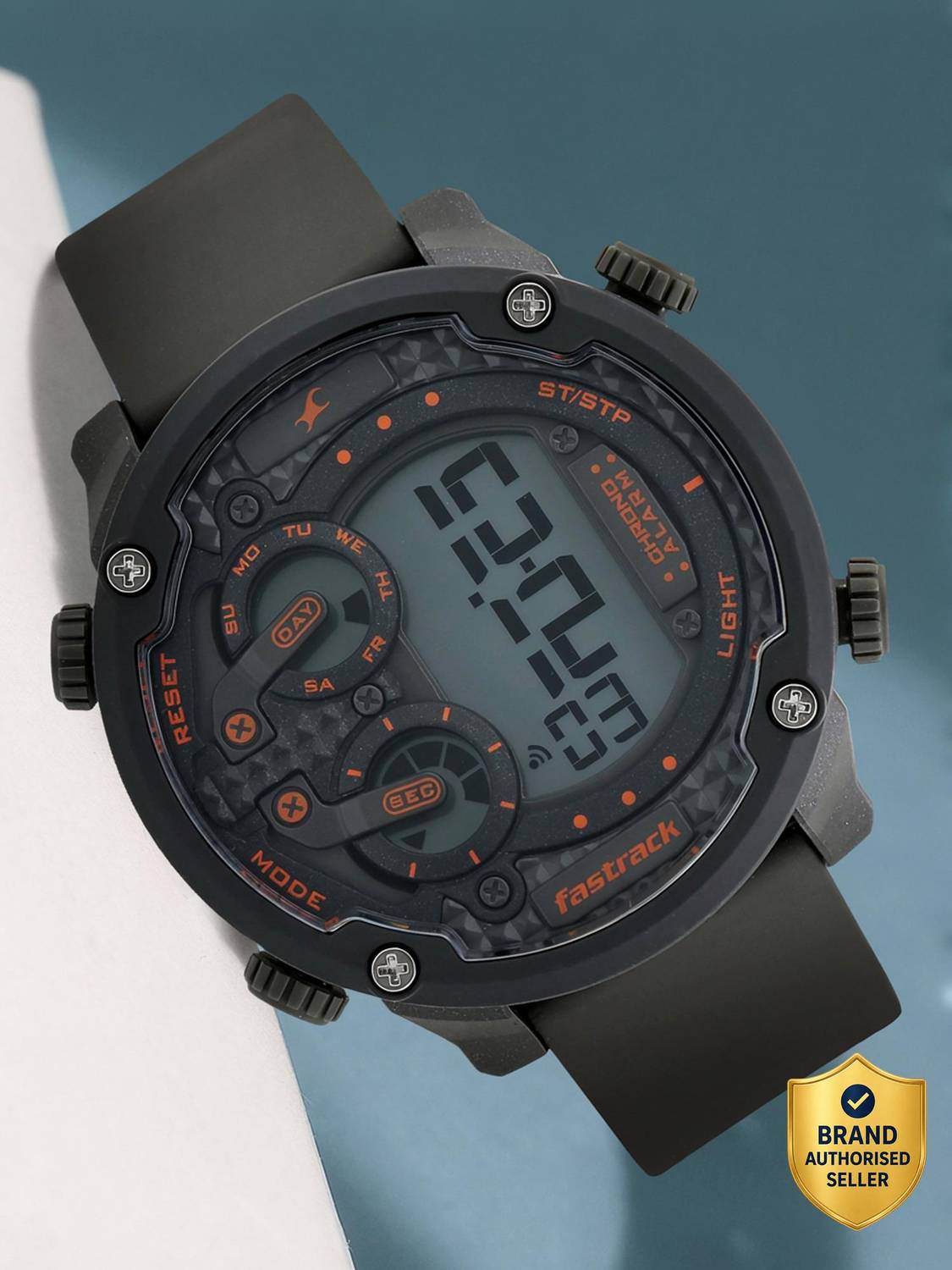 Fastrack NT38045PP03 Digital Black Dial Silicone Strap Watch for Men
