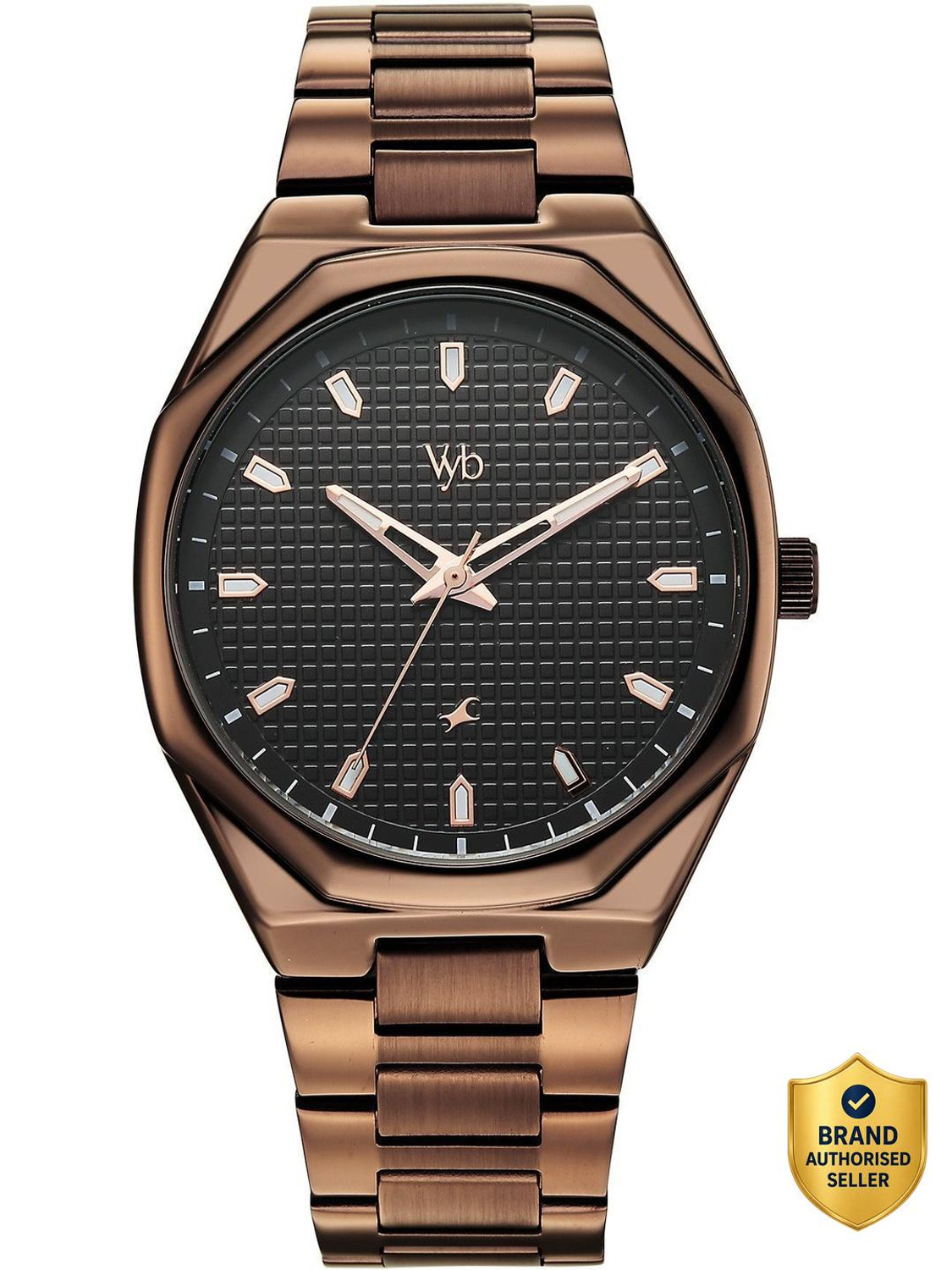 Image of Fastrack Vyb Nimbus Fastrack Vyb Nimbus Quartz Black Dial Brown Strap Analog Watch - For Men