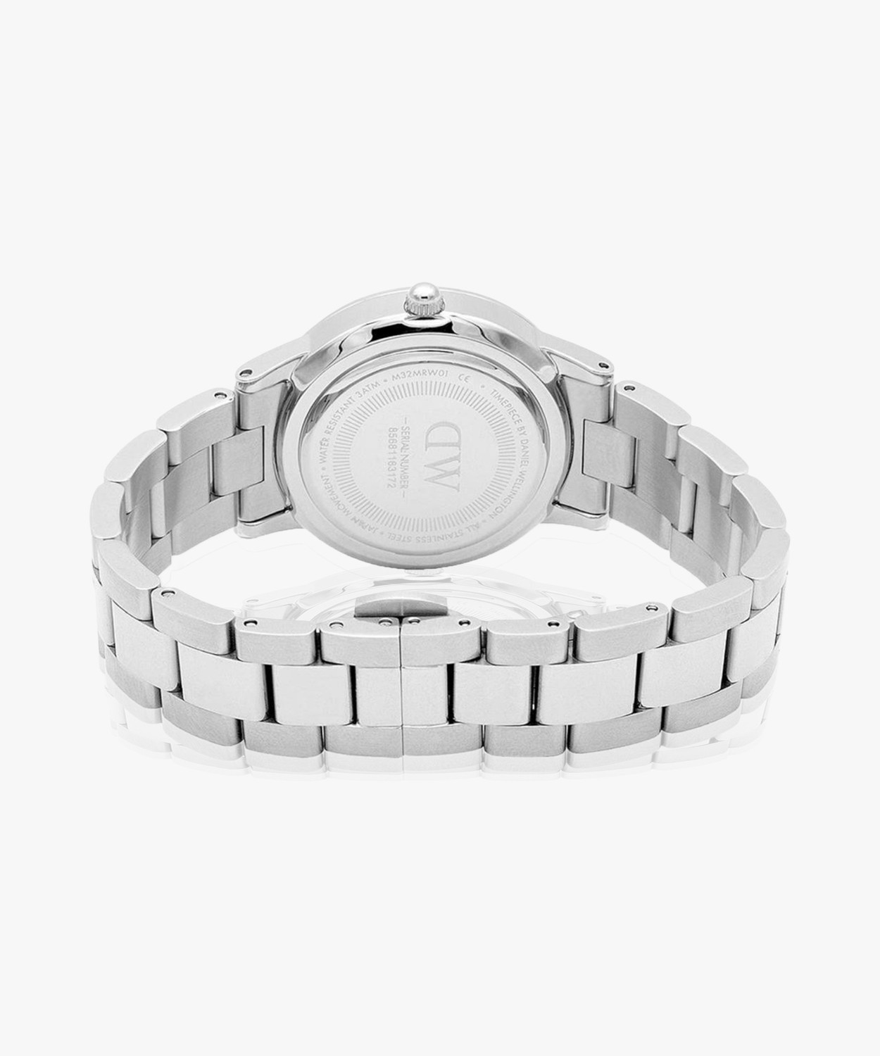 Image of DANIEL WELLINGTON Iconic Link 28mm Silver Black Dial Iconic Link Black color Round - 28 mm diameter Analog Watch - For Women