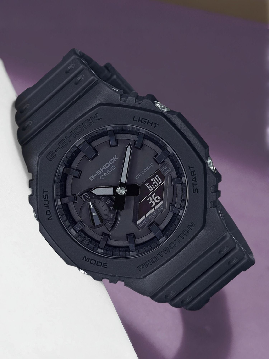 Image of CASIO GA-2100-1A1DR G-SHOCK GA-2100-1A1DR Black Dial Resin Strap Analog-Digital Watch - For Men