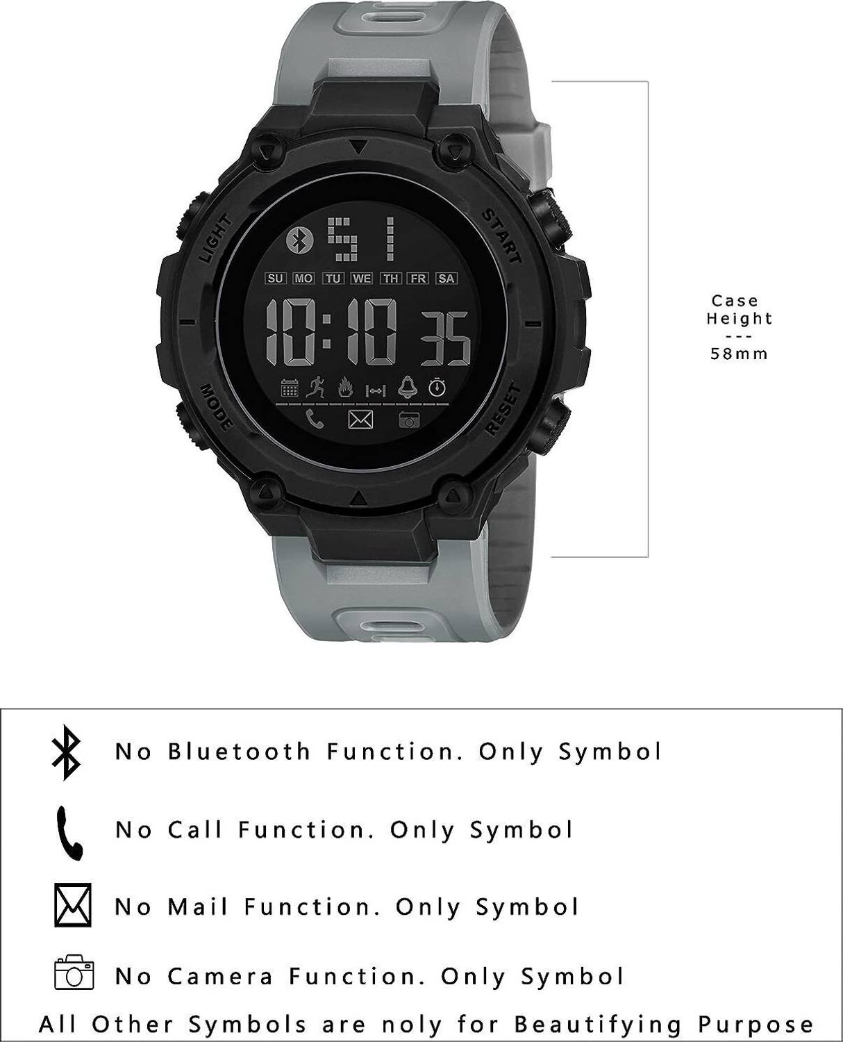 luxurit Black Sports Watch for Men - Image 4