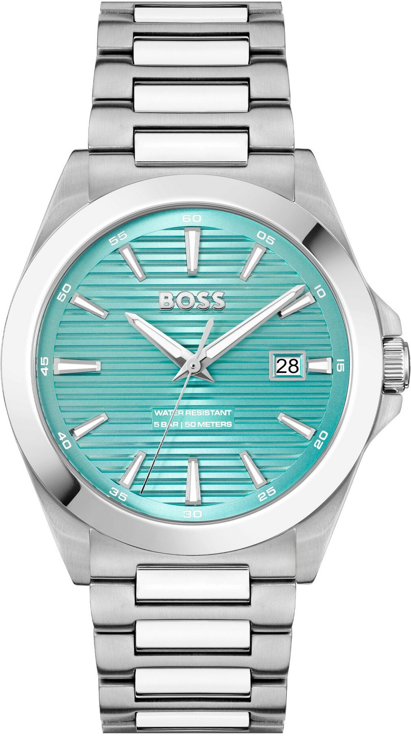 Image of Boss Strike Qtz Basic Calendar Turquoise Round Dial Men's Watch- 1514171 Analog Watch - For Men 1514171