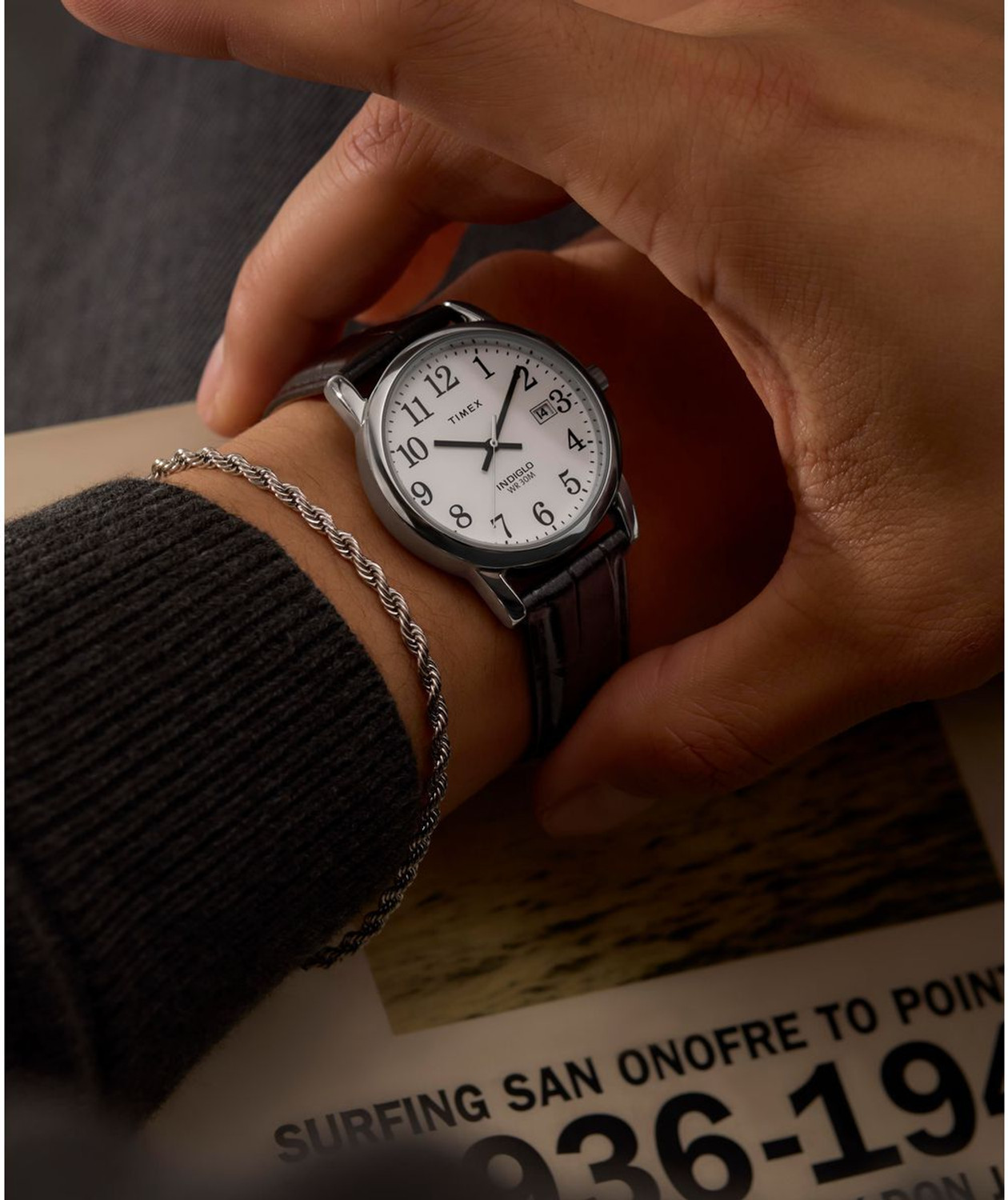 Image of TIMEX TW2W95400UJ Easy Reader Round 35mm White Dial Analog Watch - For Men