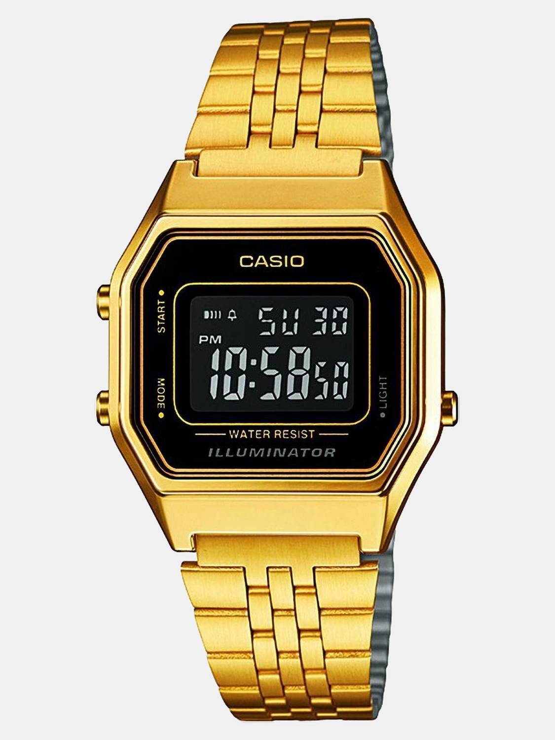 CASIO LA680WGA-1BDF Black Dial Gold Watch - Image 3