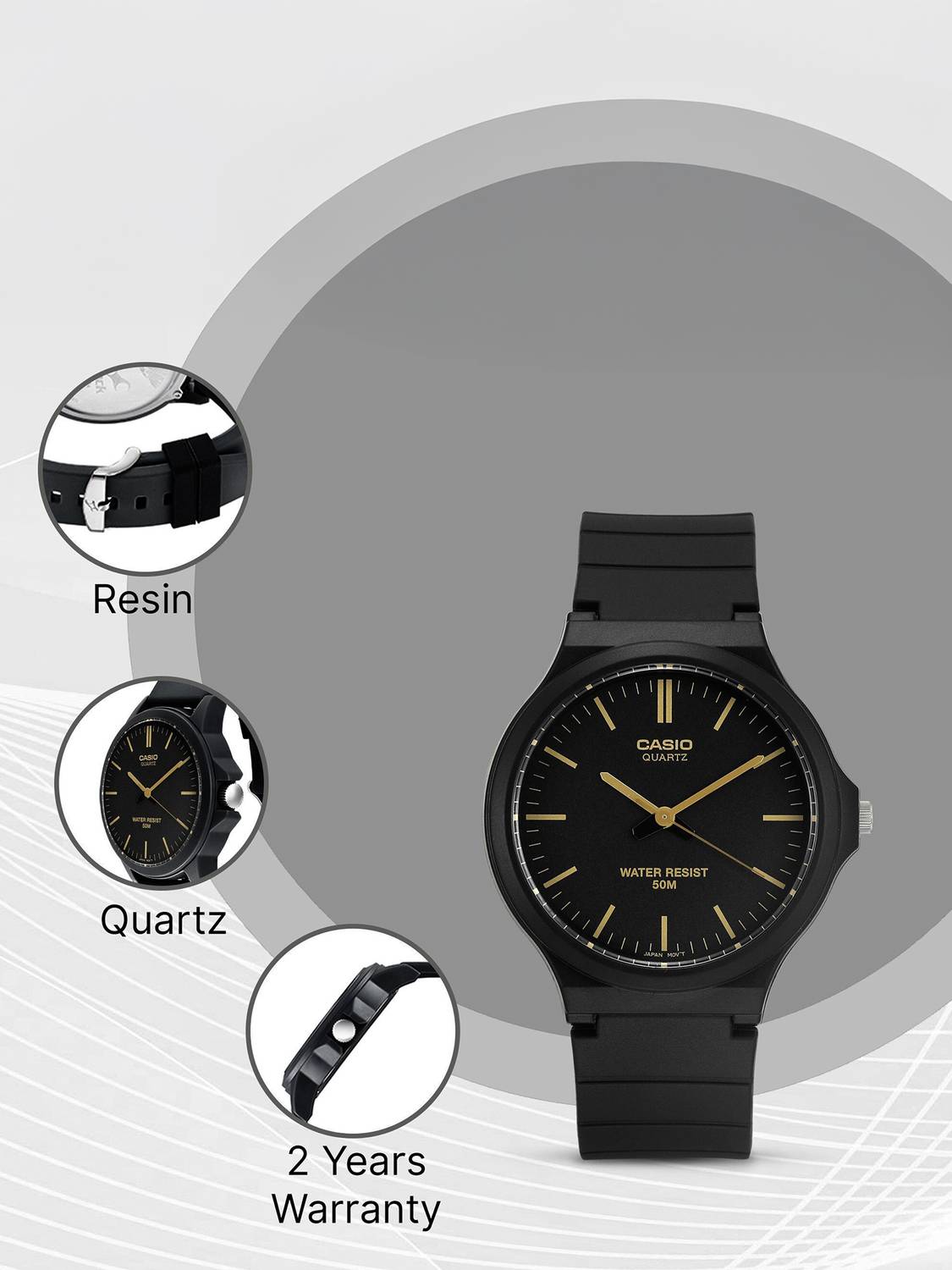 CASIO Youth Analog Watch - For Men (MW-240-1E2VDF) - Image 2