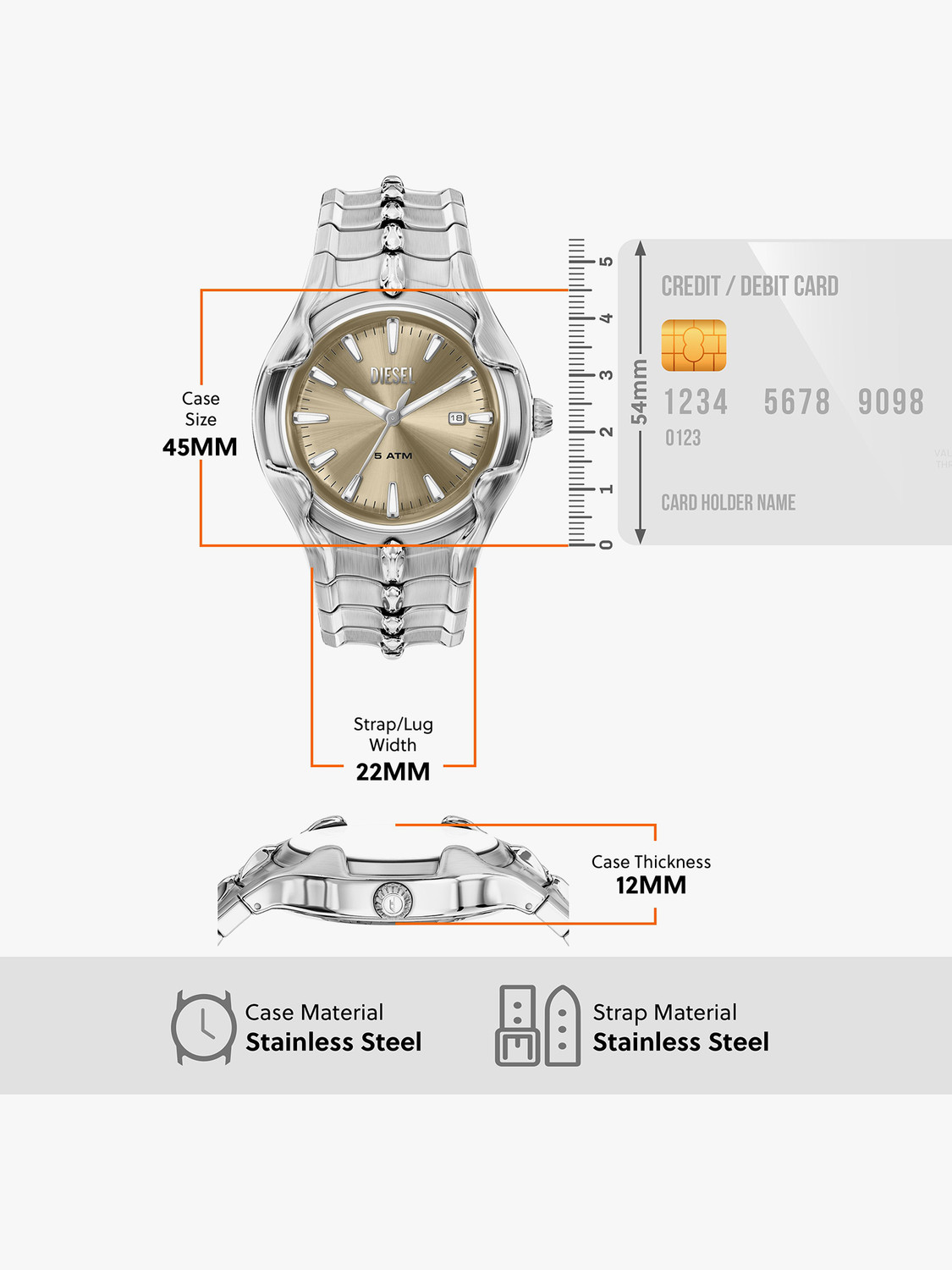 Image of DIESEL Vert Vert Analog Watch - For Men
