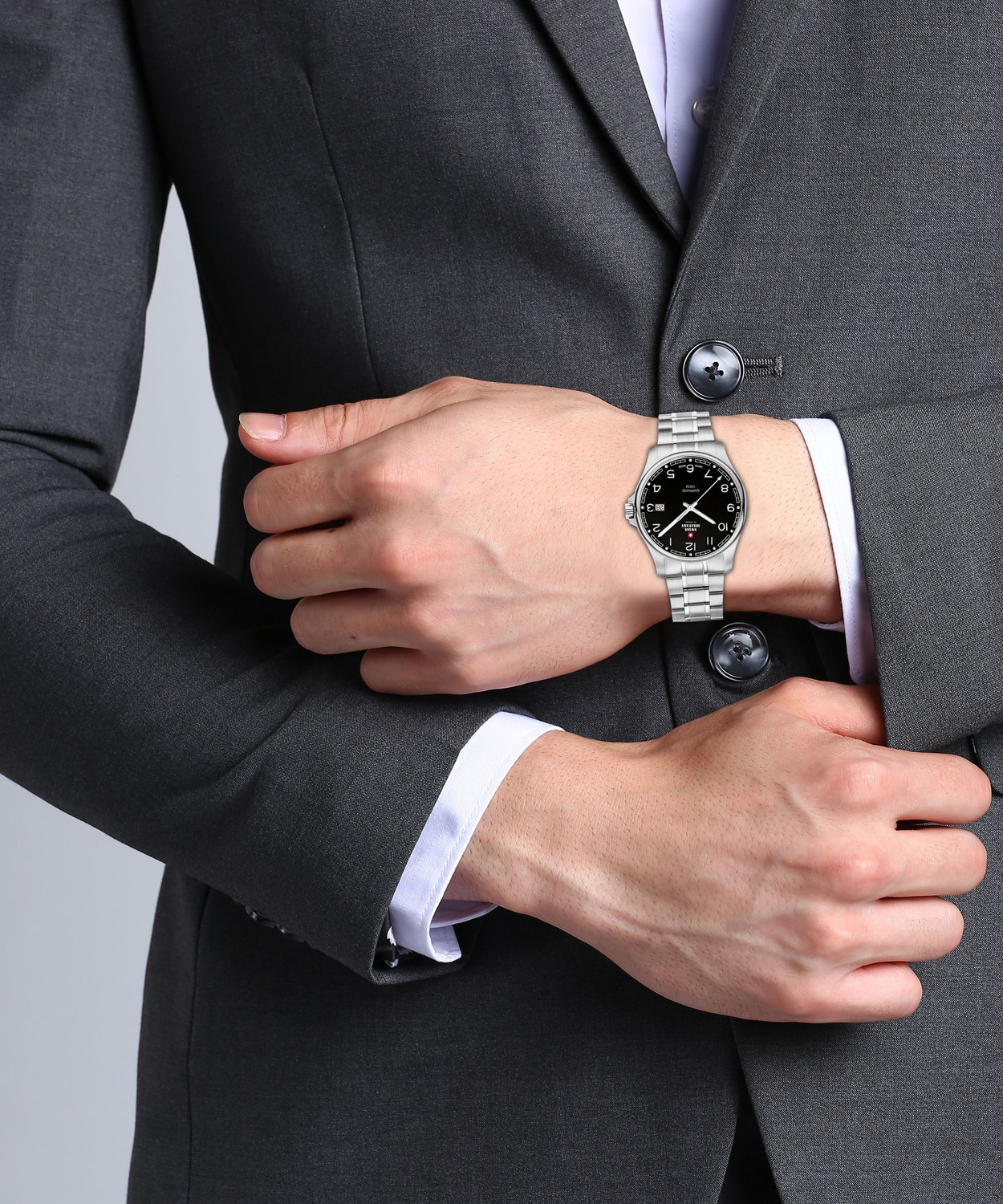 Image of Swiss Military by Chrono SM30200.16 Swiss Made Black Dial Analog Watch - For Men