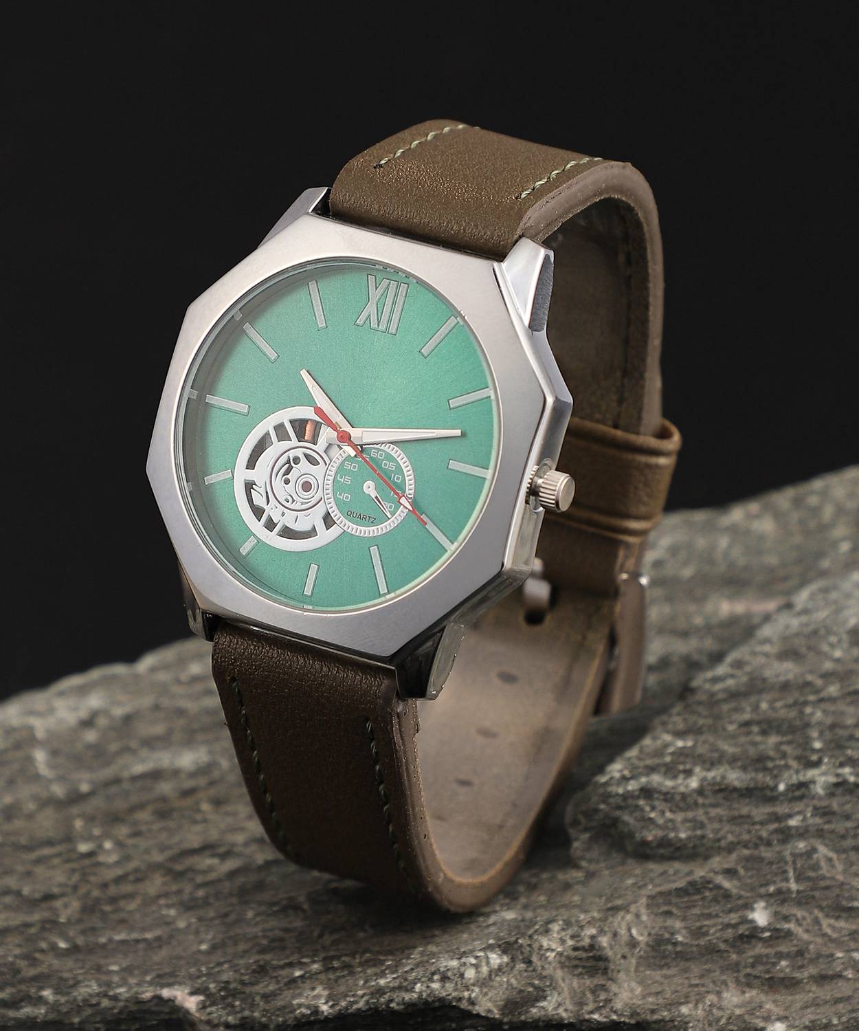 French Accent The Formula Men's Leather Watch - Image 1