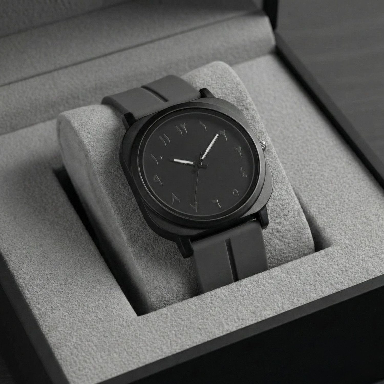 Image of Shivark SL-59 Silicone Strap And Arabian Black Dial Analog Watch - For Men