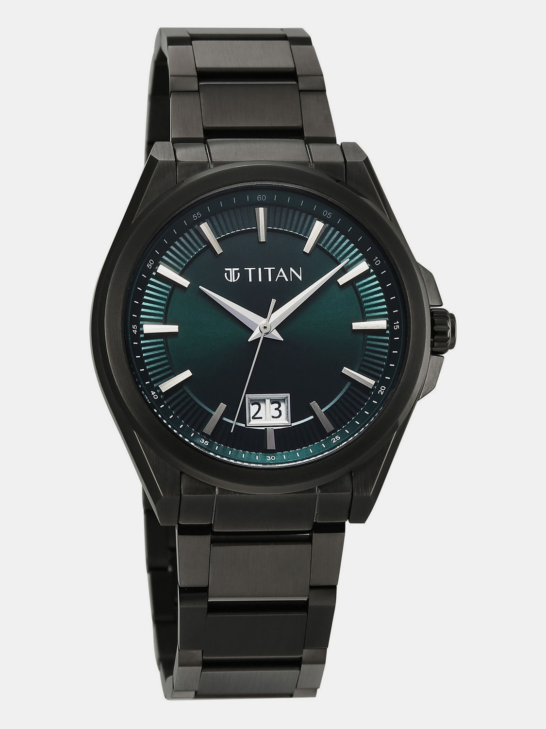 Image of Titan Classique Big Date Titan Classique Big Date Quartz Green Round Dial Men's Watch / Analog Watch - For Men