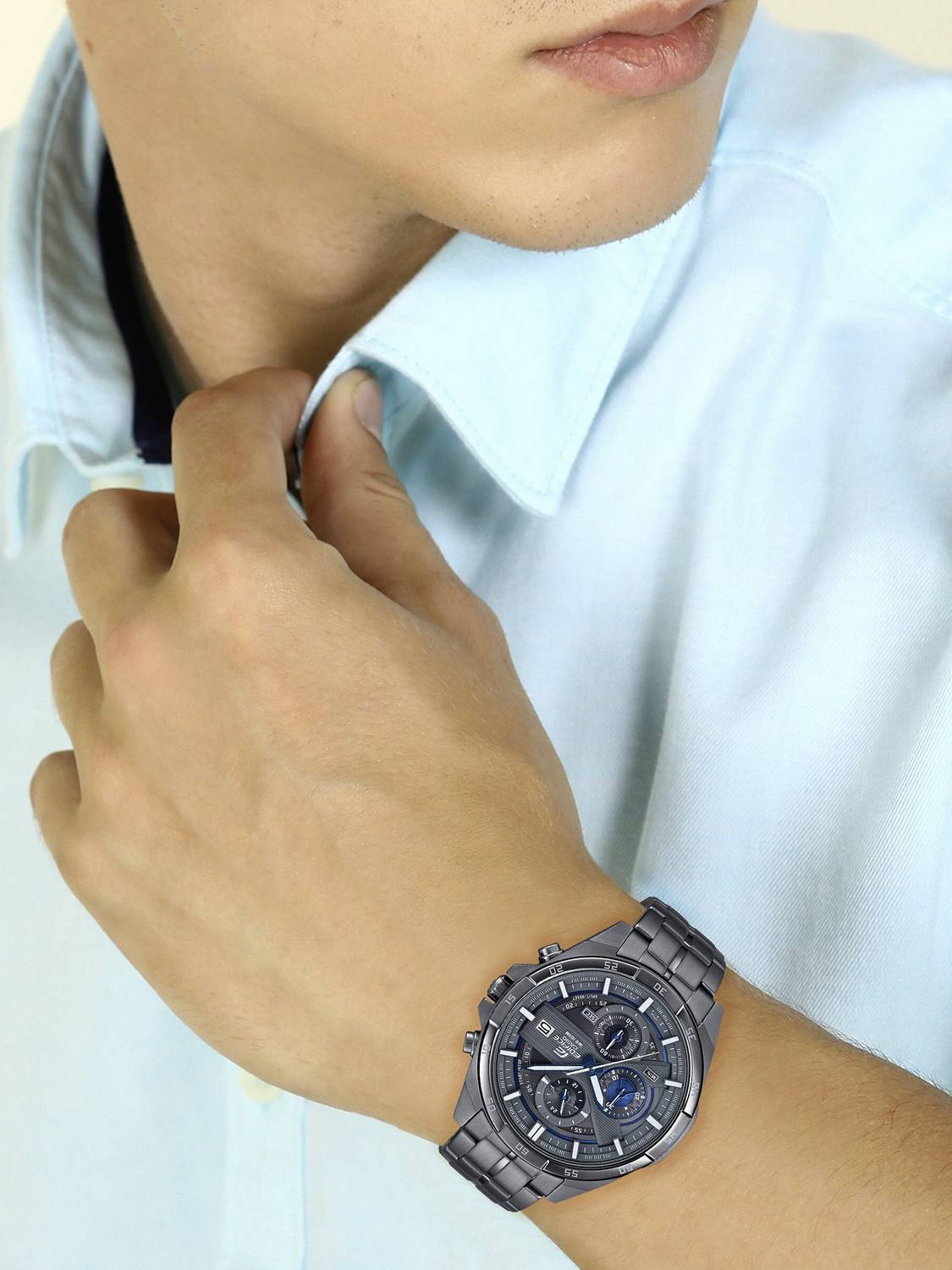 CASIO Edifice Edifice EFR-556GY-1AVUDF Gray Dial Gray Ip Stainless