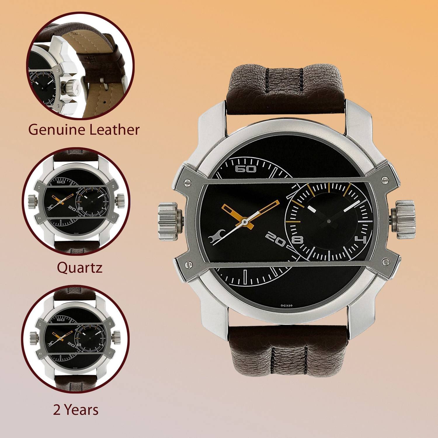 Fastrack Midnight Party Blue Dial Brown Leather Watch - Men - Image 5