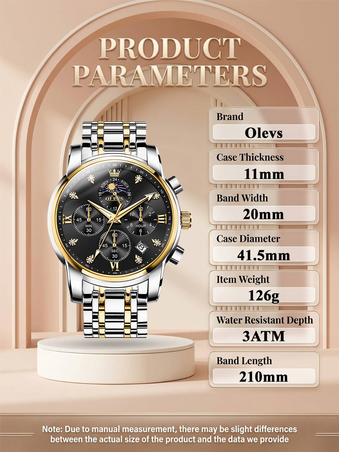 OLEVS OL-AKF-101 Analog Watch - Men, Silver - Image 5