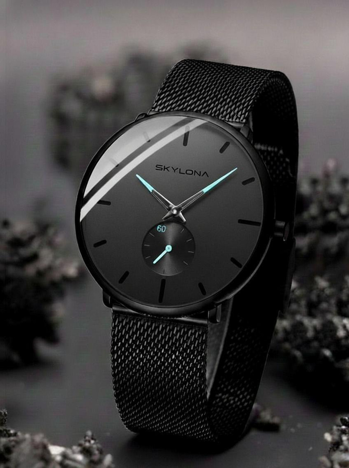 Image of SkyLona Stylish Black Dial, Black Strap, Quartz Watch for Boys & Men Analog Watch - For Men