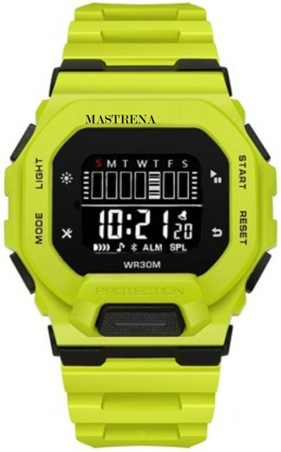 RS TRADER CO MULTICOLOR DIAL YELLOW SILLICON STRAP DATE ALARAM