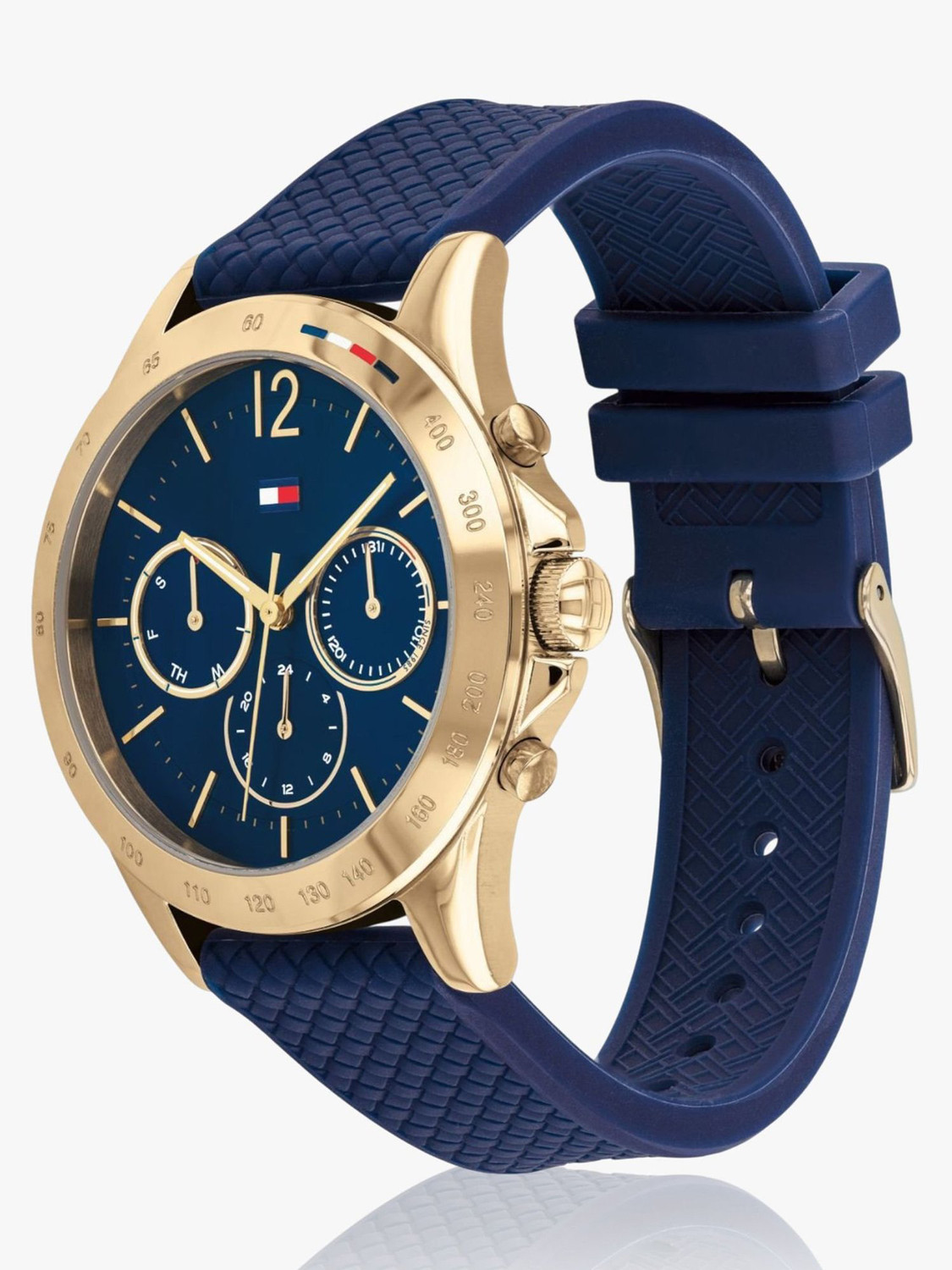 Image of TOMMY HILFIGER NCTH1782198 Tommy Hilfiger Multifunction Blue Dial Blue Silicone Strap Analog Watch - For Men