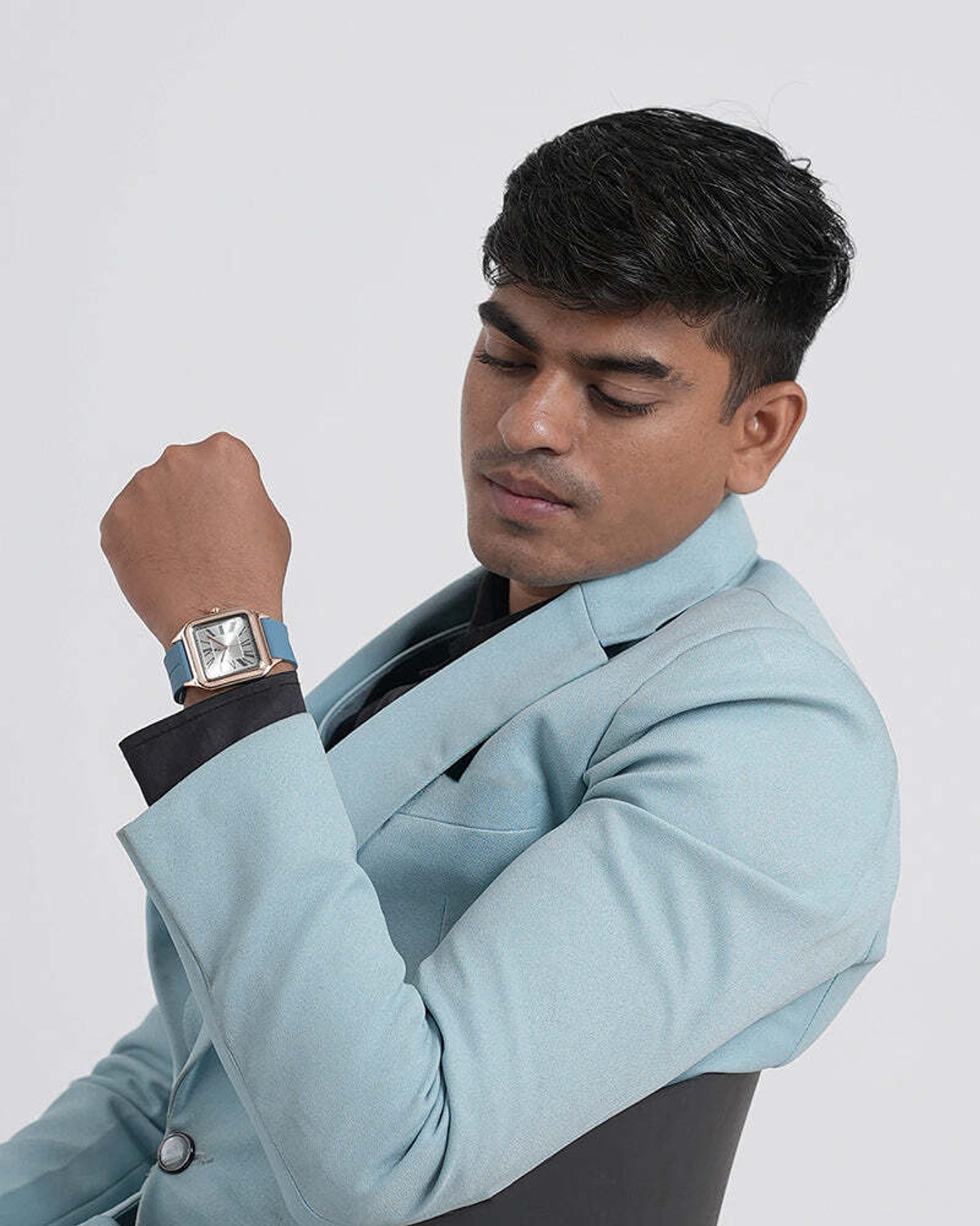 Image of Sylvi Opus Sky Blue Silicone Strap Watch for Men SY-1037-OPUS-SILICONE Analog Watch - For Men