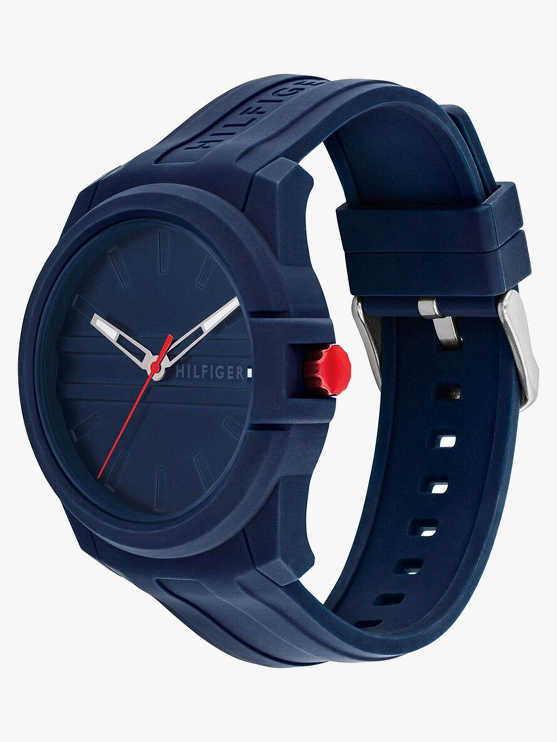 Image of TOMMY HILFIGER Tommy Hilfiger Blue Dial Blue Silicone Strap Analog Watch - For Men