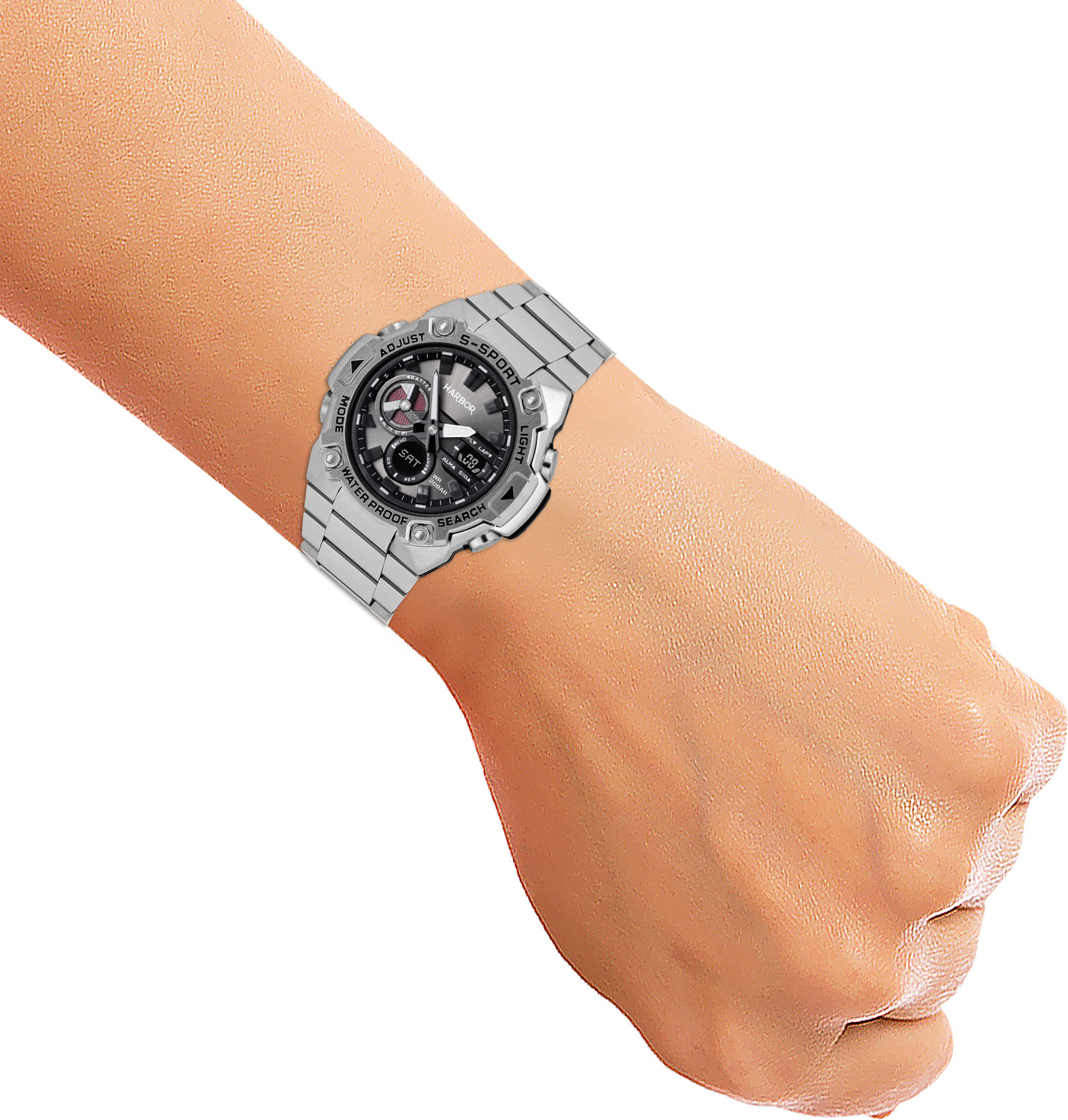 Image of Harbor 9125 Steel A Premium Watch for Men Encased in Stainless Steel Analog-Digital Watch - For Men