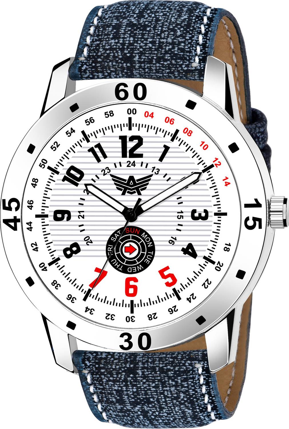 ABREXO Leather Denim Style Water-Resistant Quartz Men Analog Watch  - For Boys